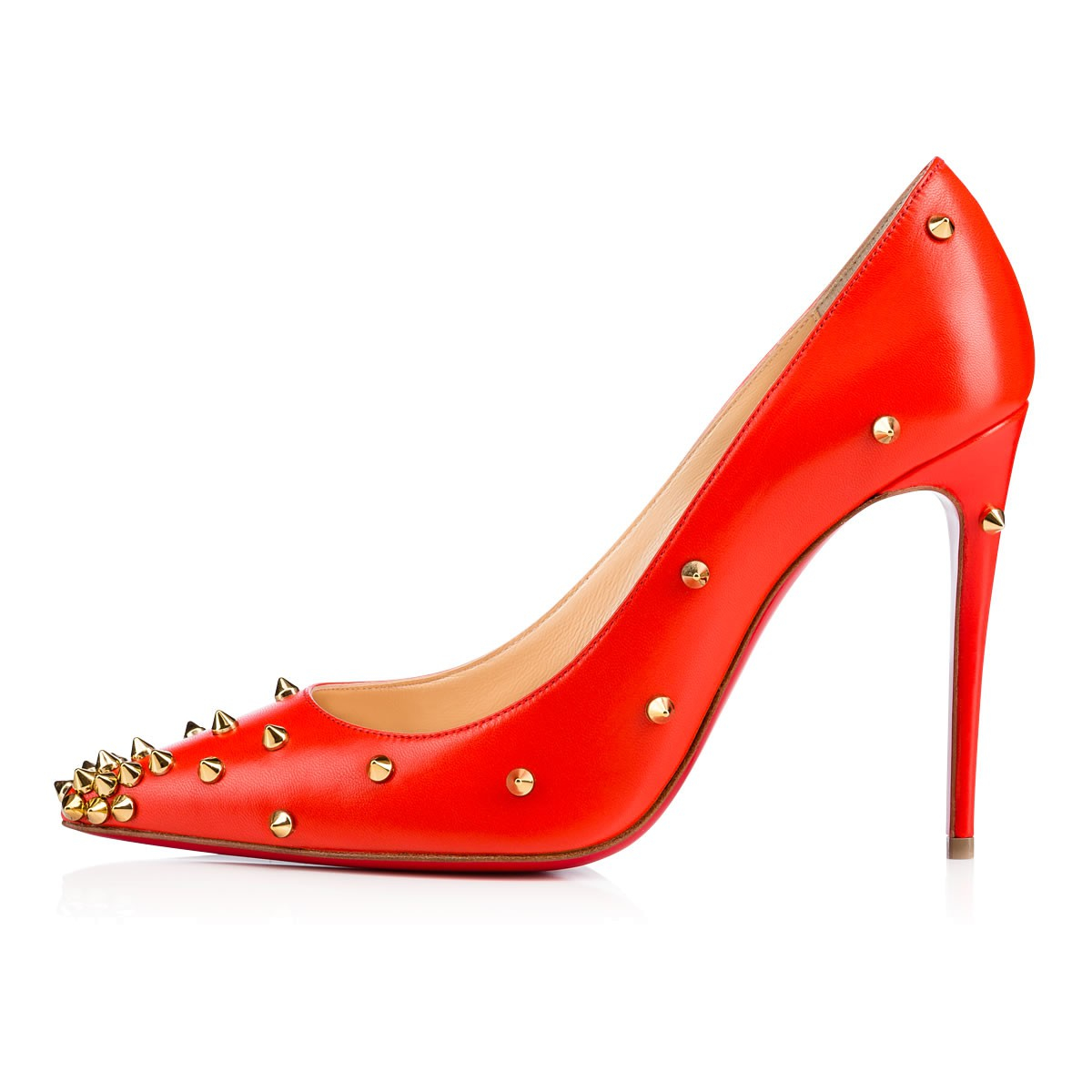 spiked mens shoes - Christian louboutin Degraspike Studded Leather Pumps in Red | Lyst