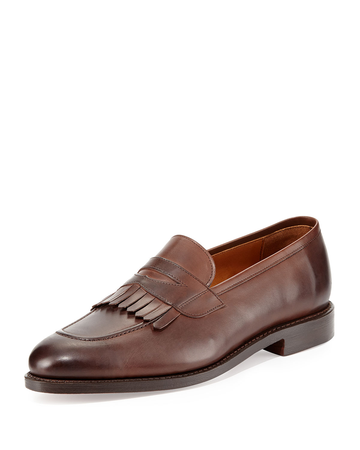 Ralph Lauren Collection Leather Kiltie Penny Loafer in Brown for Men | Lyst