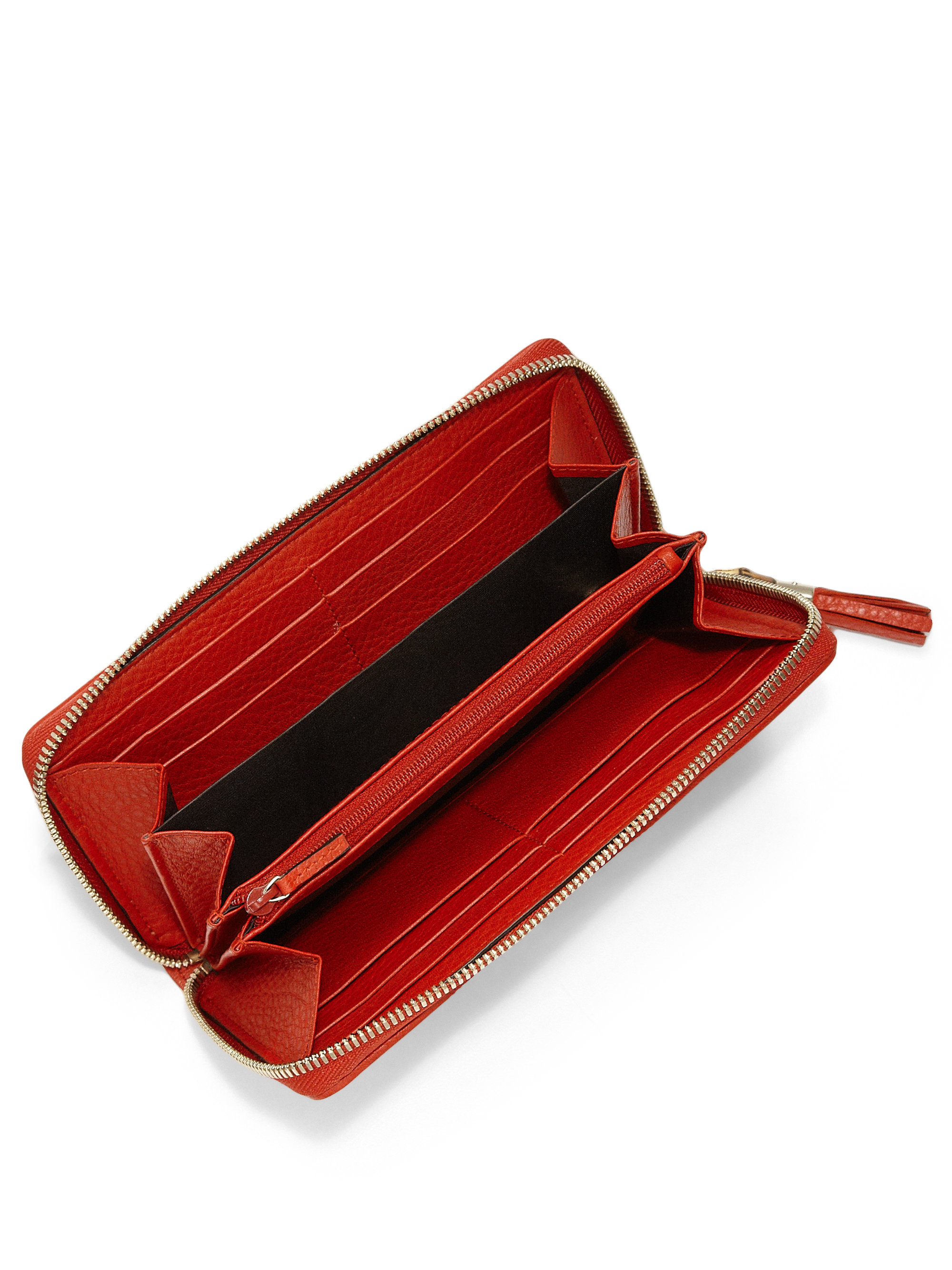 Gucci Rania Original Gg Canvas Zip-around Wallet in Red | Lyst