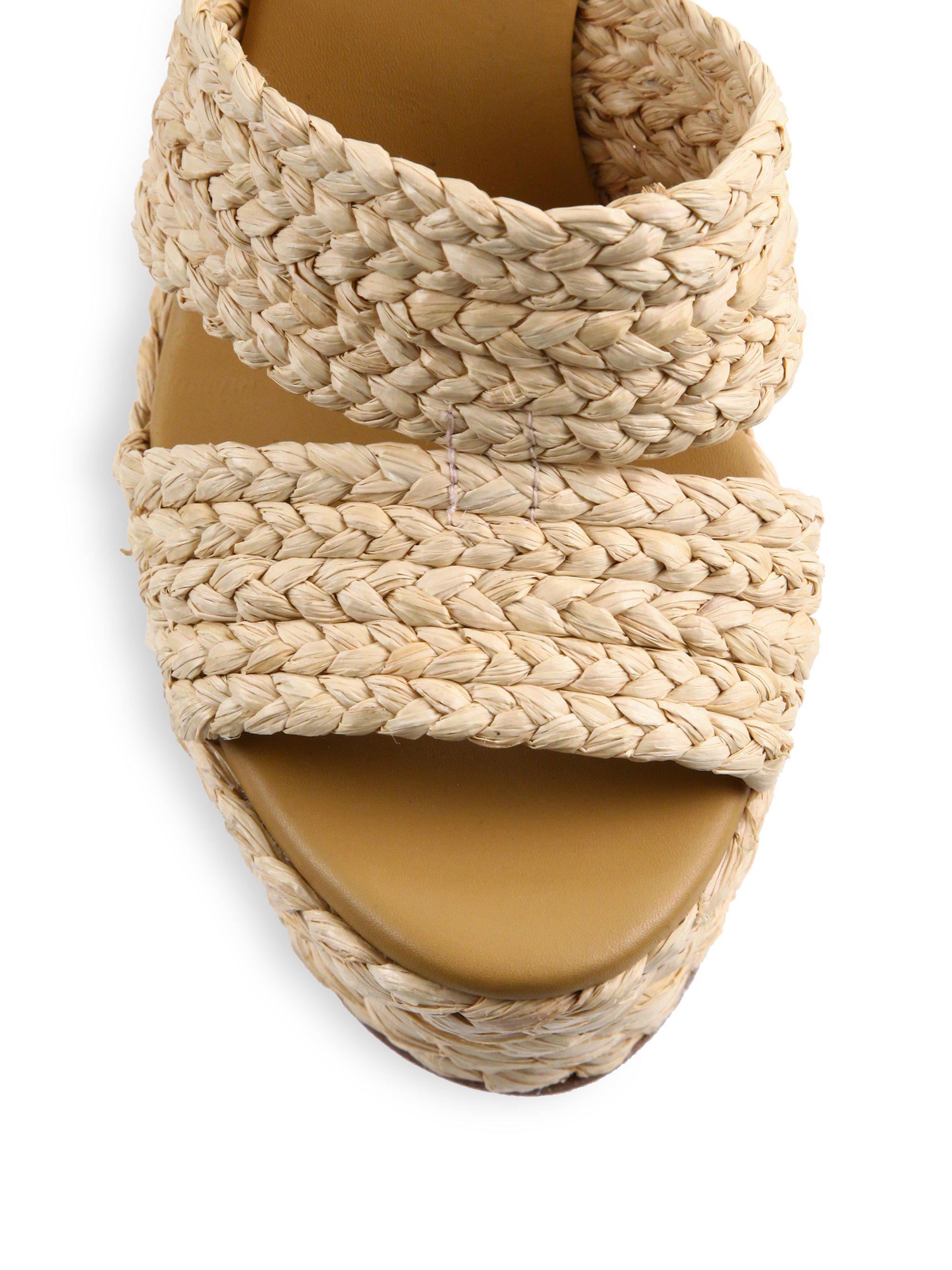 Lyst Polo  Ralph Lauren Ethel Raffia Wedge  Sandals  in Natural