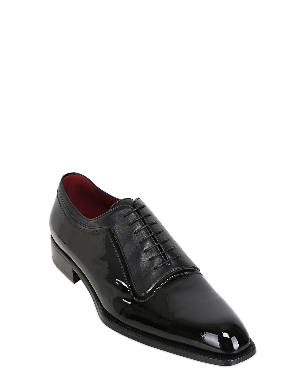 Lyst - A.Testoni Patent Nappa Leather Oxford Shoes in Black for Men