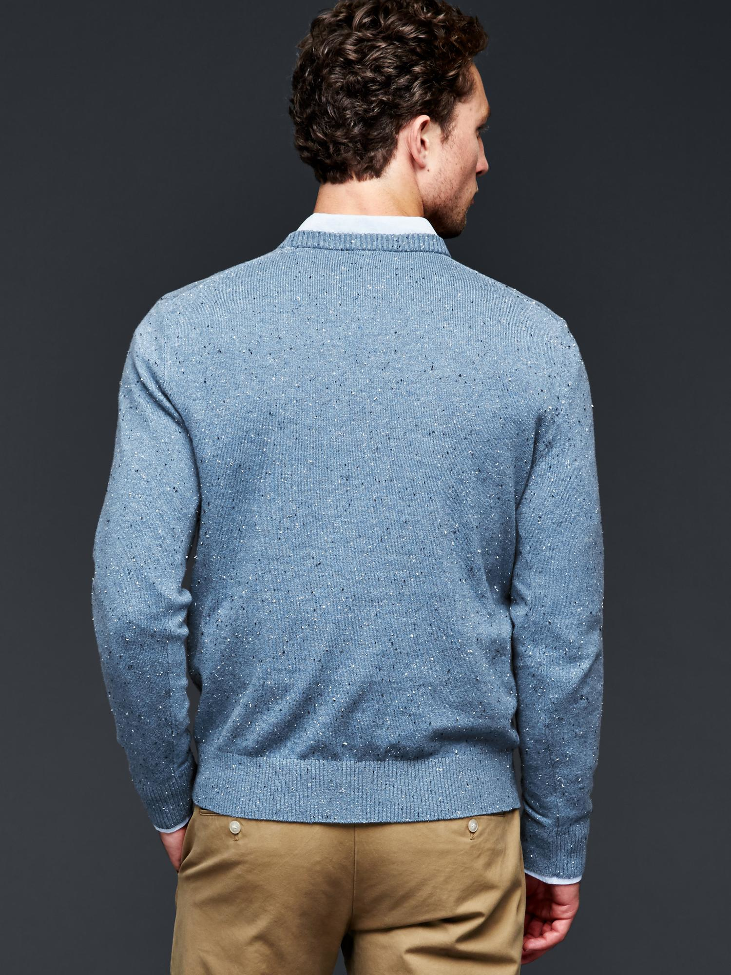 Gap Nep Cotton Cashmere Crew Sweater in Blue for Men Lyst