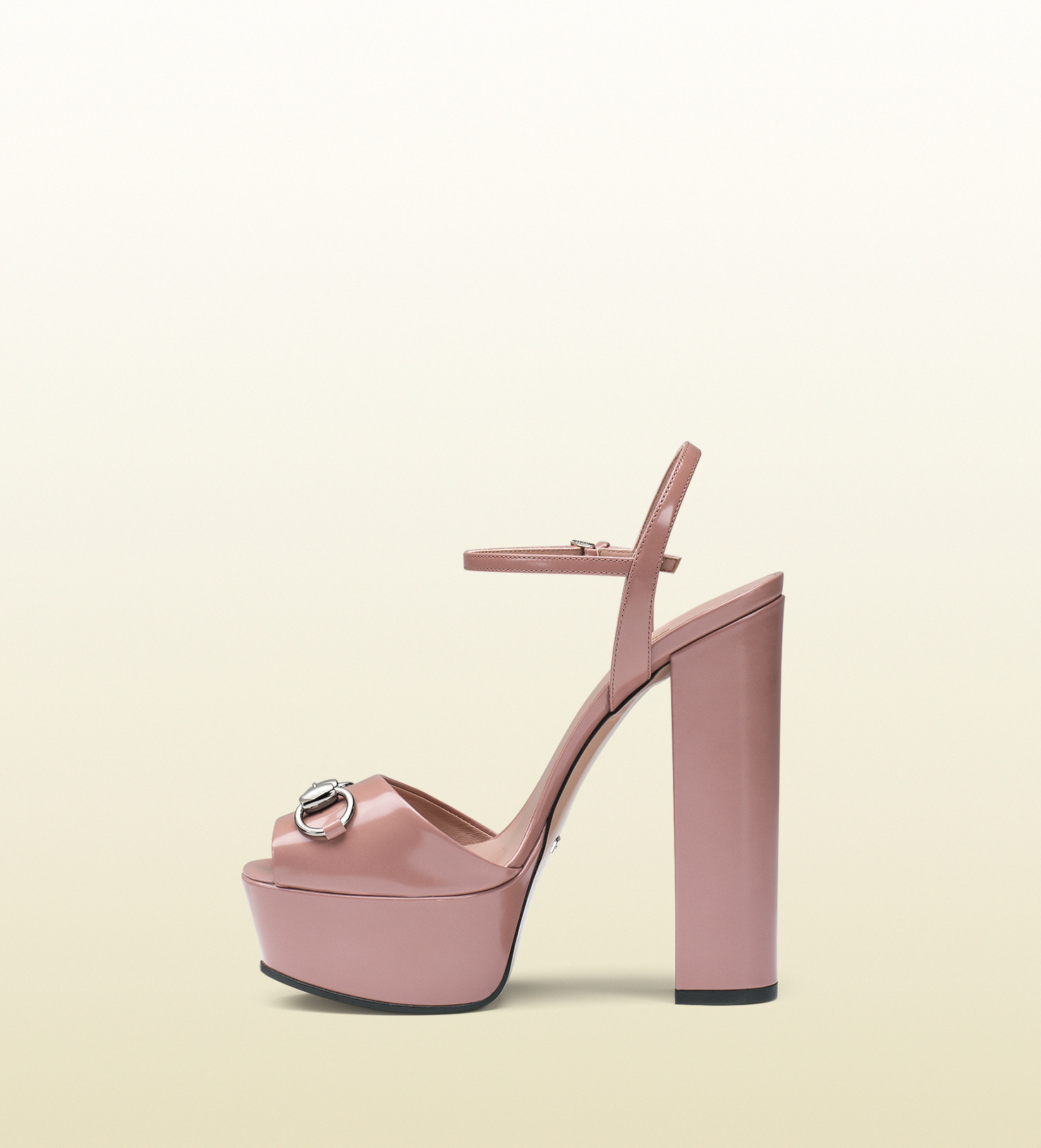 Lyst - Gucci Leather Platform Horsebit Sandal in Pink