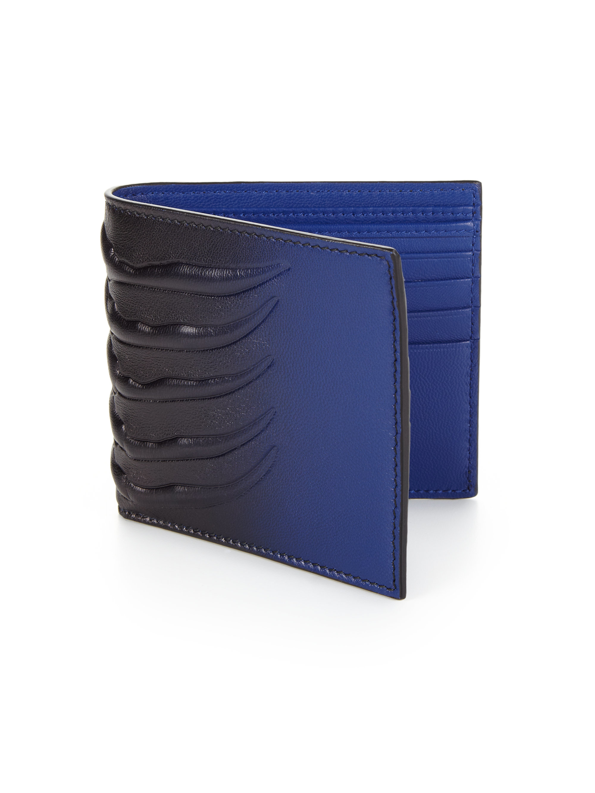 Lyst - Alexander McQueen Ombre Leather Billfold Wallet in Blue for Men