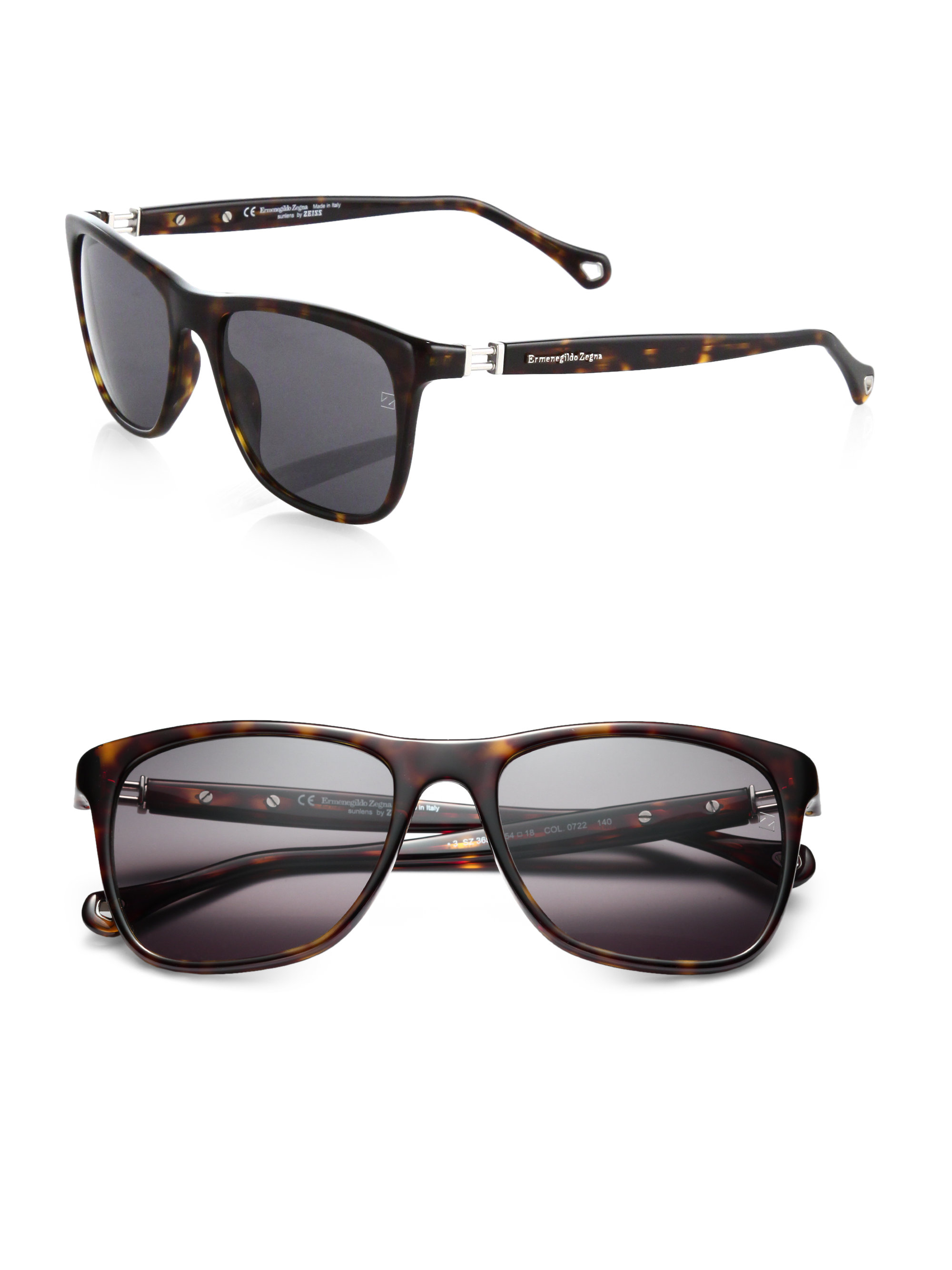 Ermenegildo zegna Resin Wayfarer Sunglasses in Brown for Men | Lyst