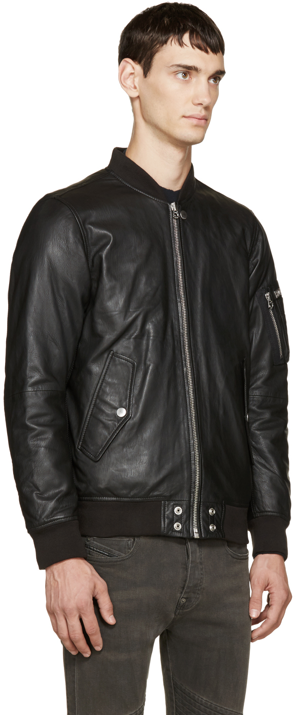 diesel bomber leather jacket