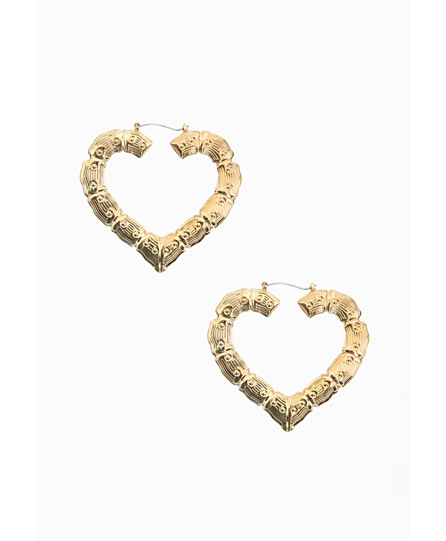 Lyst - Missguided Heart Shaped Bamboo Detail Hoops in Metallic Lyst - Missguided Heart Shaped Bamboo Detail Hoops in Metallic