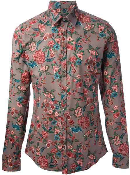 Gucci Floral Print Shirt in Purple for Men (grey) | Lyst