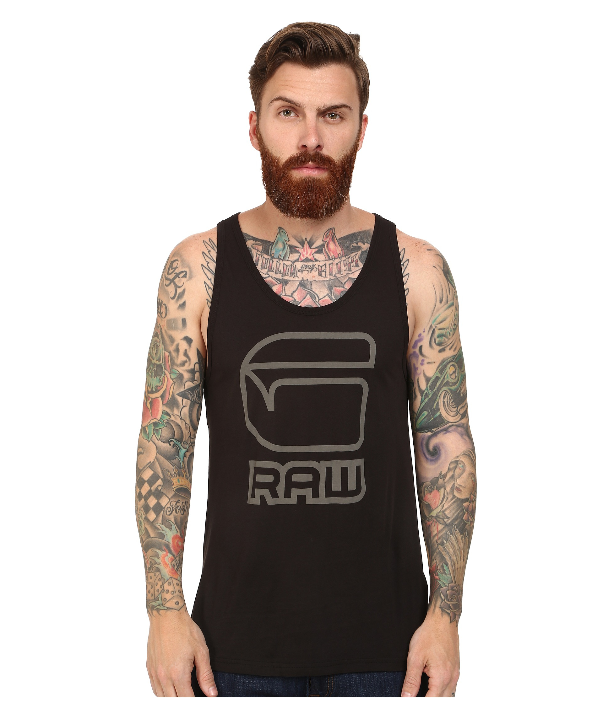 Lyst - G-Star Raw Mender Round Neck Tank Top in Black for Men