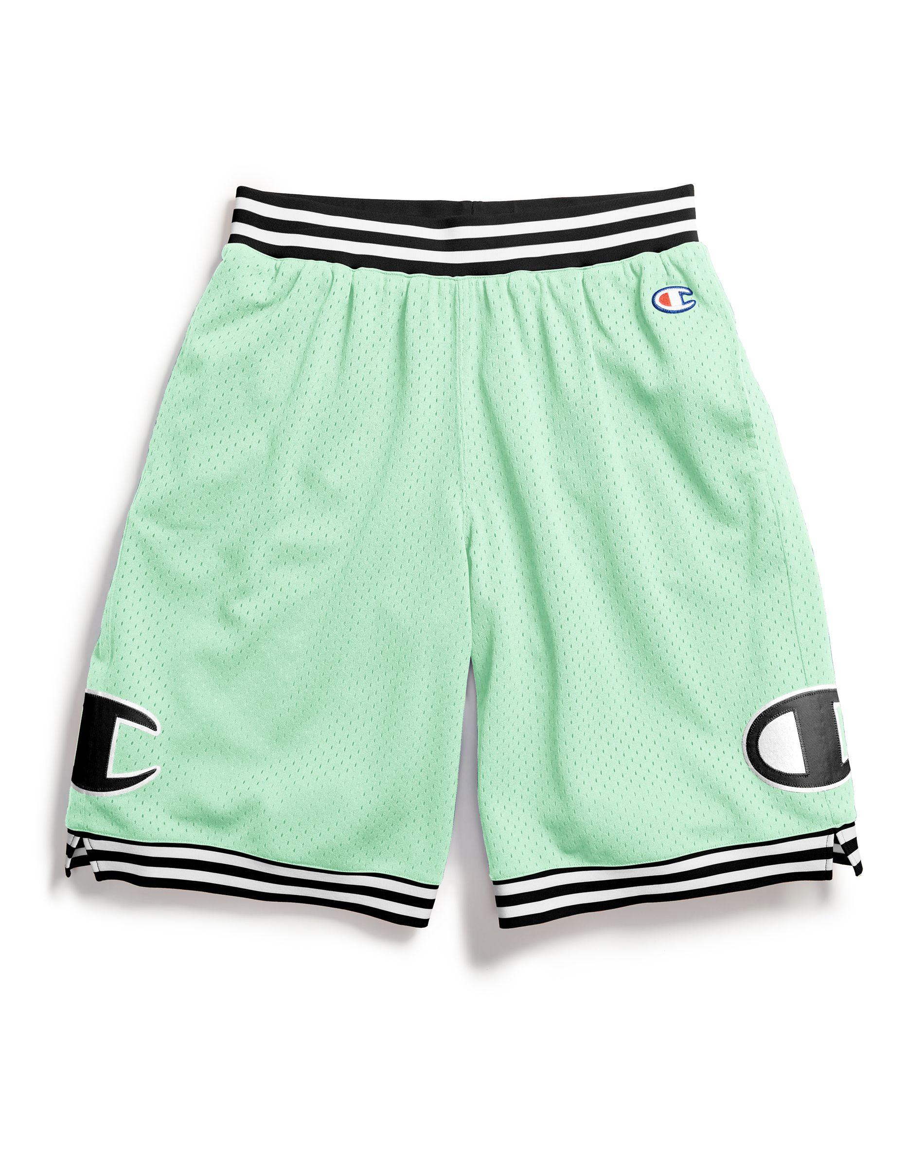 champion green mesh shorts