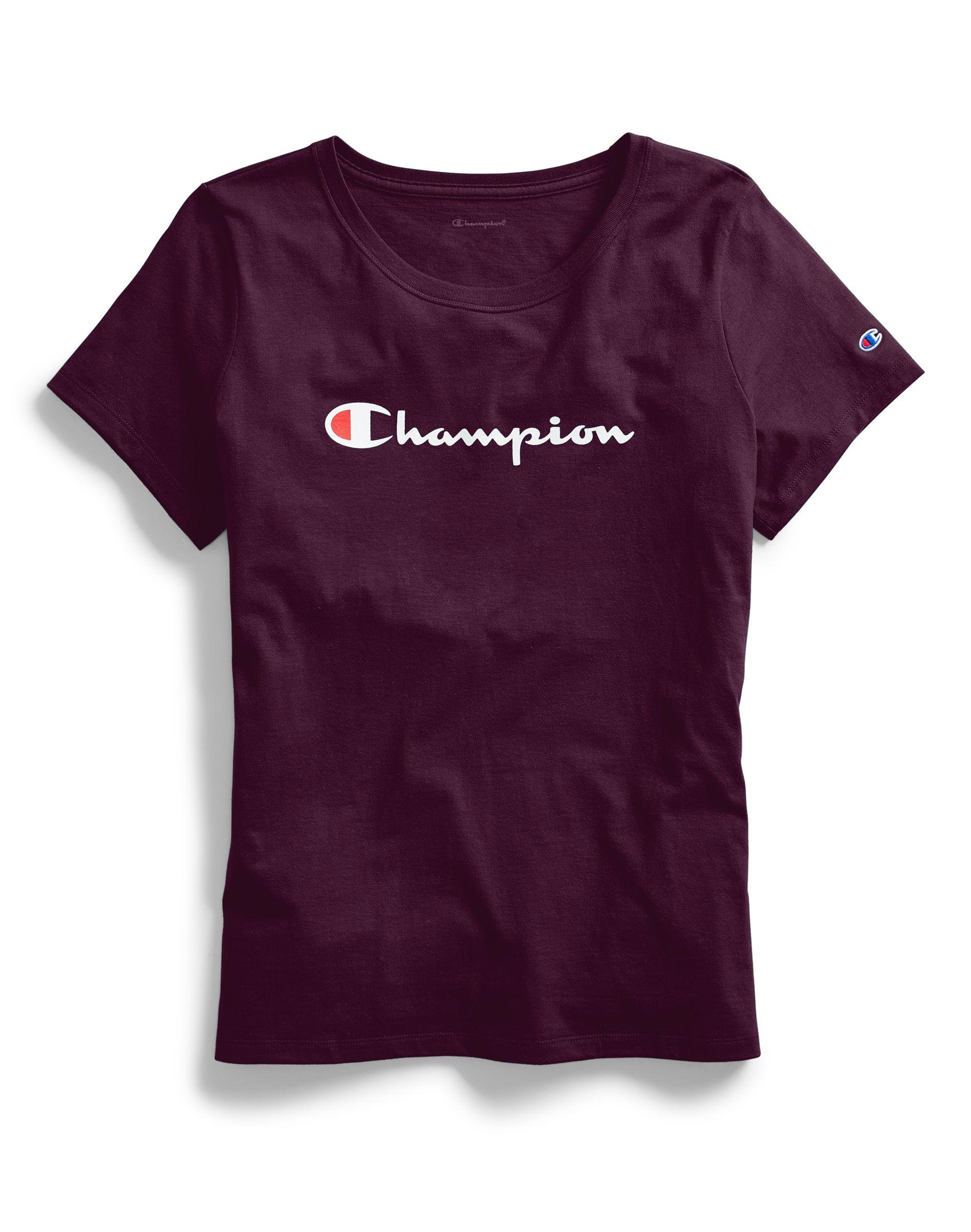 Champion Cotton Classic Tee, Script Logo in Purple (Purple) Lyst