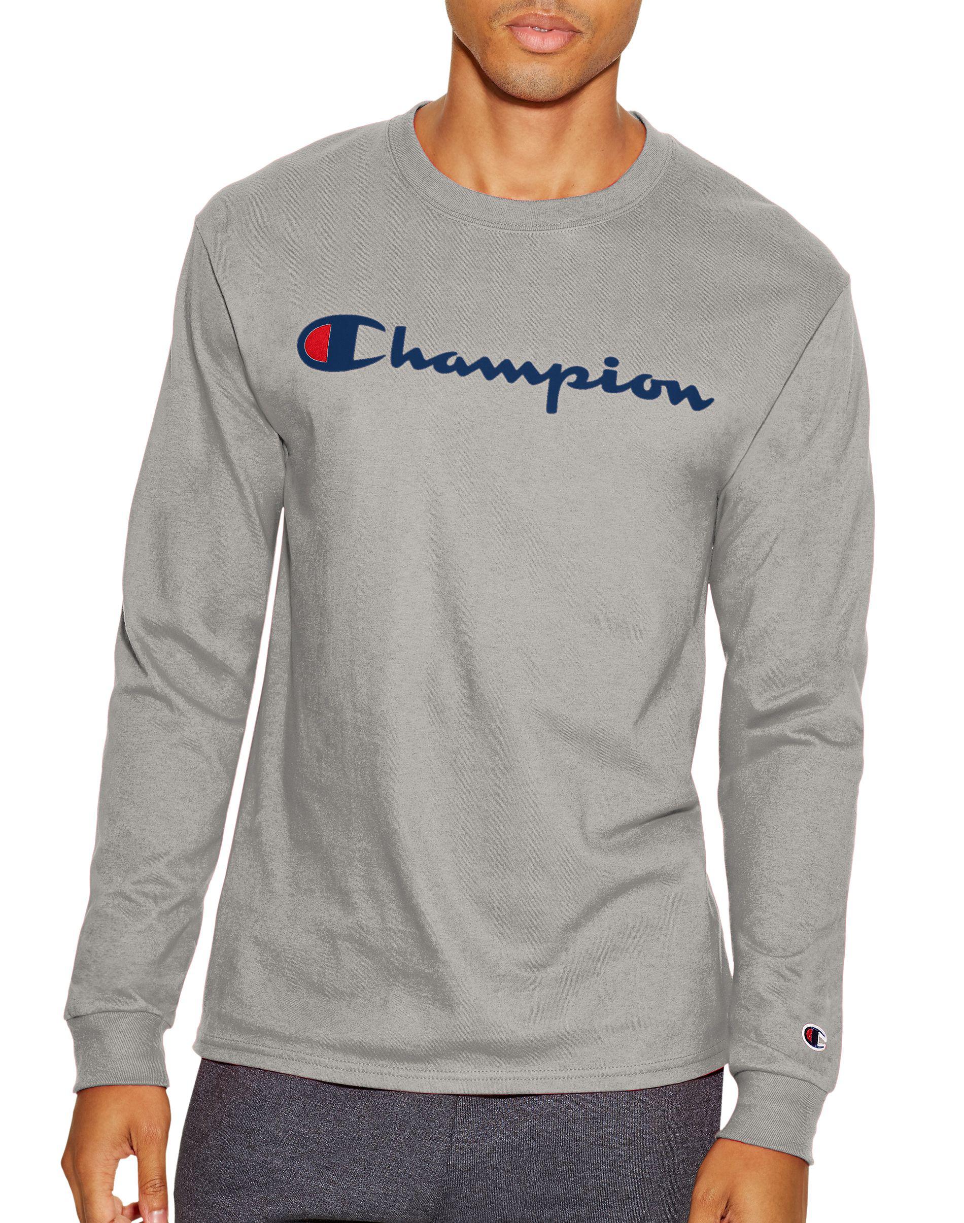 Lyst - Champion Life® Long-sleeve Tee, Ink Script Logo in Gray for Men ...
