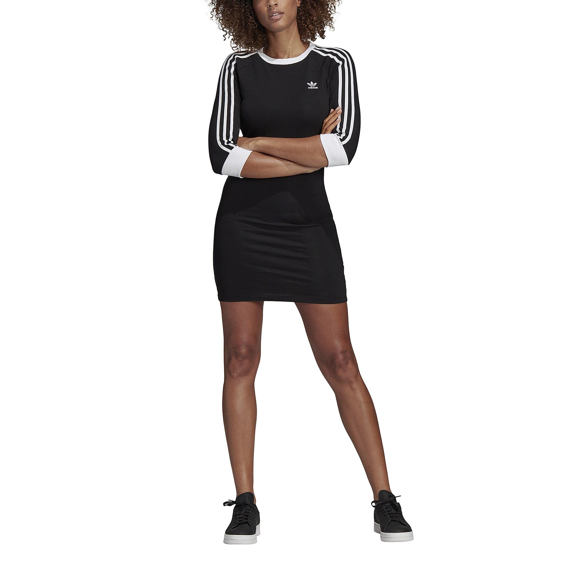 adidas Originals Womens New Adicolor 3-stripe Dress in Black - Lyst