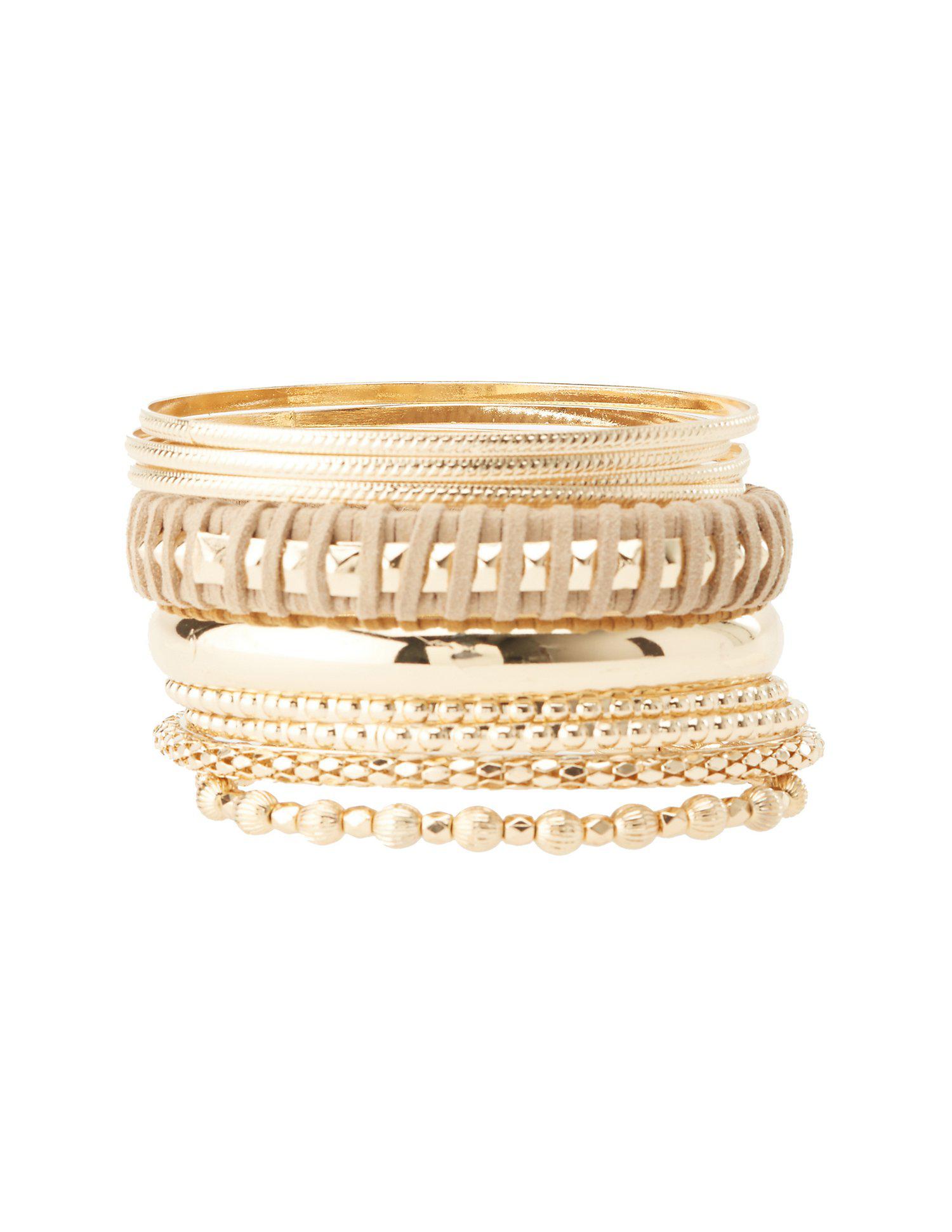 Lyst Charlotte Russe Plus Size Metal Bangle Bracelets 10 Pack In Gallery