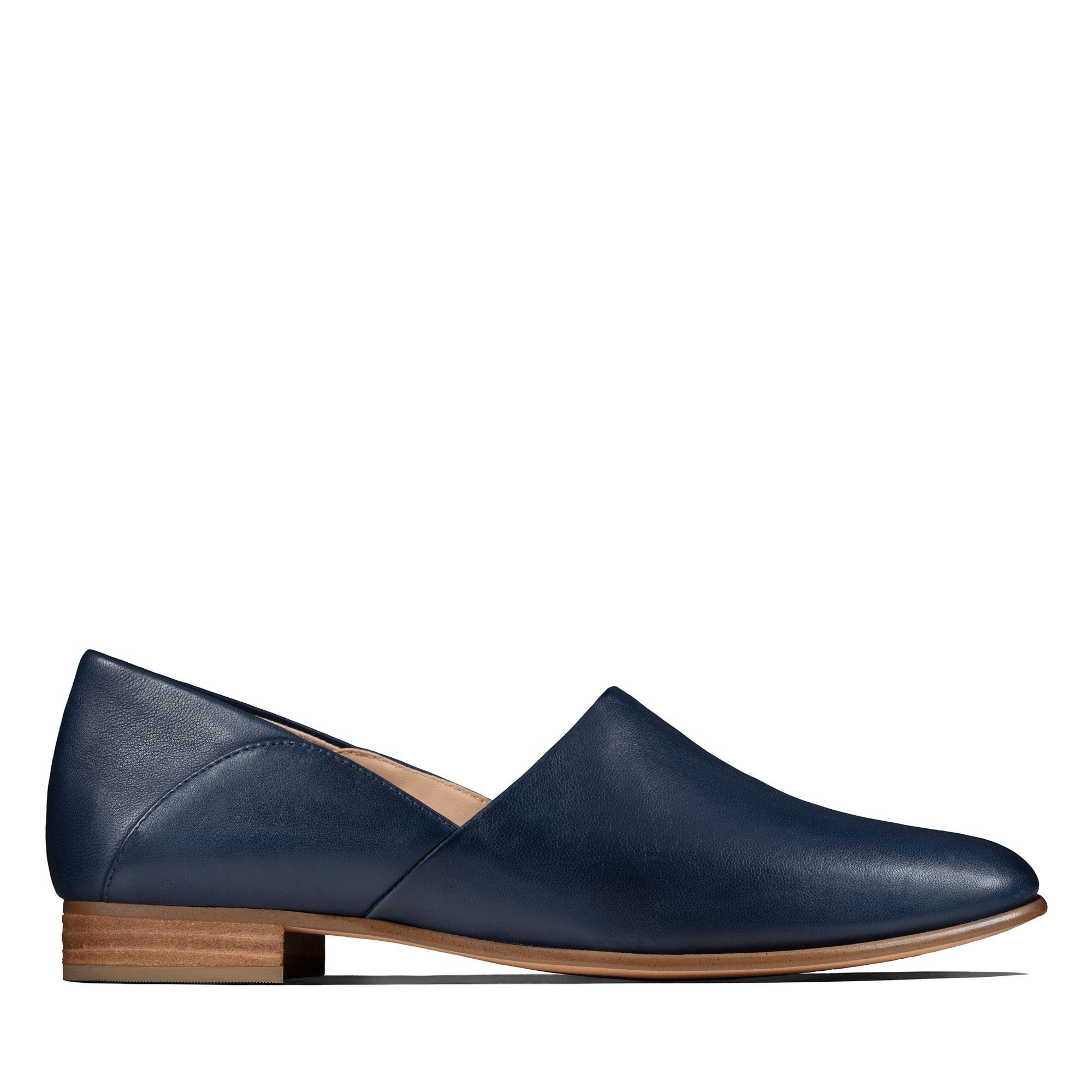 Clarks Leather Pure Tone In Navy Leather Blue Lyst