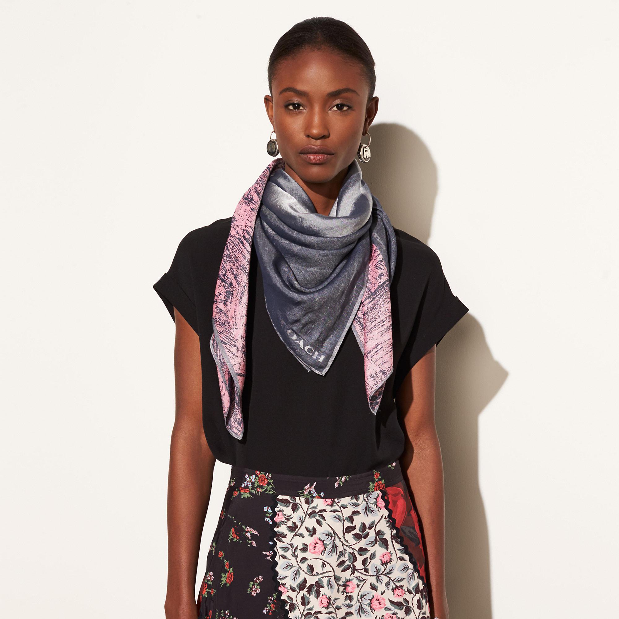 COACH Elvistm Oversized Square Scarf in Pink Lyst