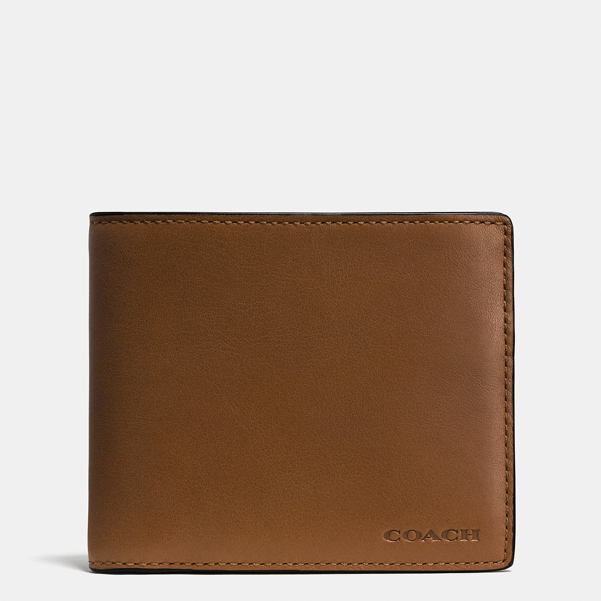 Coach Compact Id Wallet In Leather in Brown for Men (DARK SADDLE) | Lyst