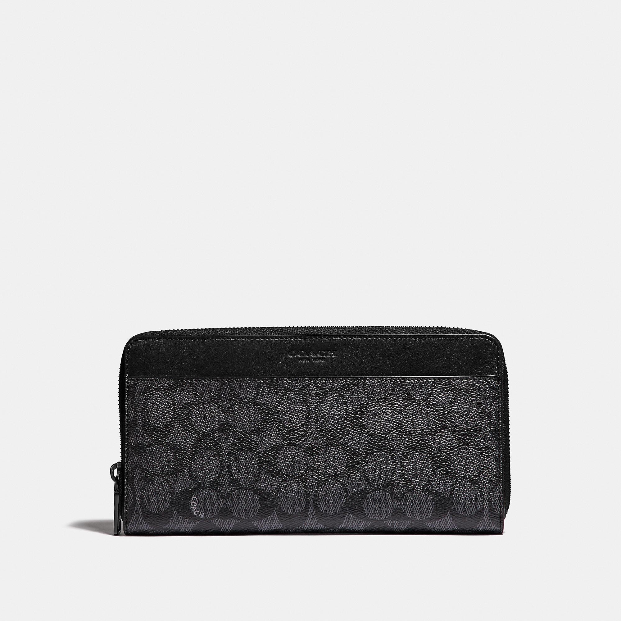 COACH Travel Wallet In Signature Canvas in Black for Men - Lyst