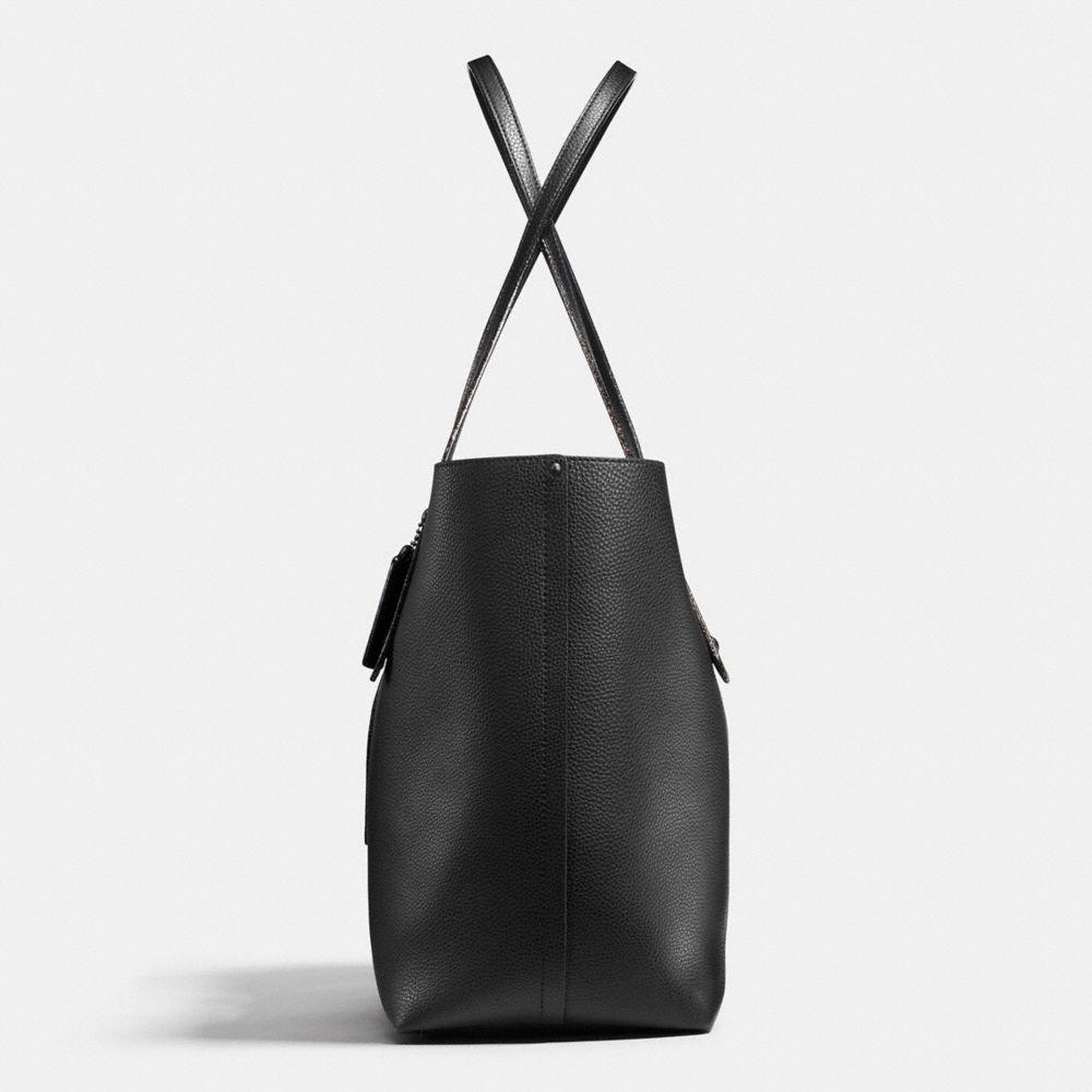 Lyst - Coach Market Tote In Polished Pebble Leather With Starlight in Black