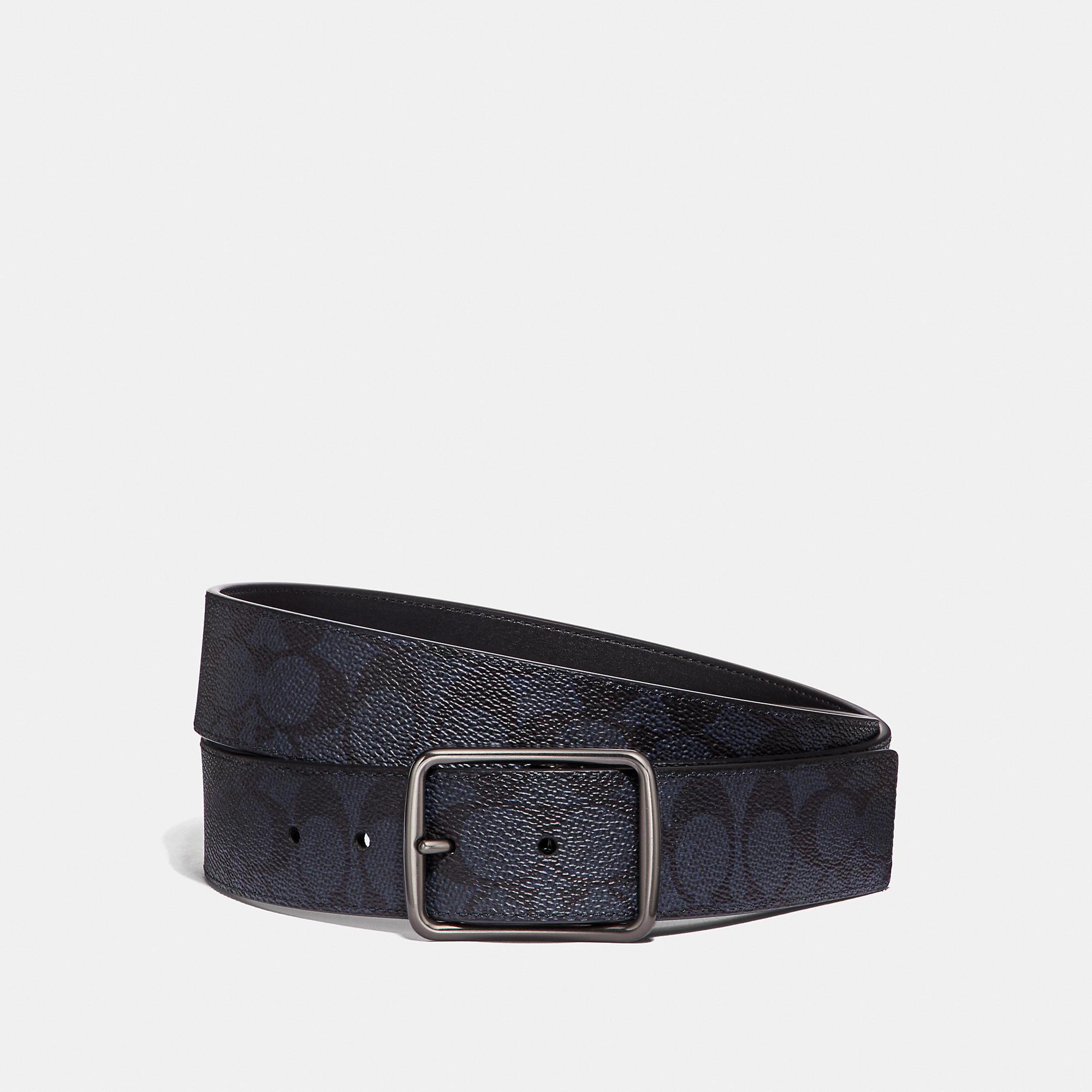 COACH Cut-to-size Reversible Belt In Signature Canvas in Blue for Men ...