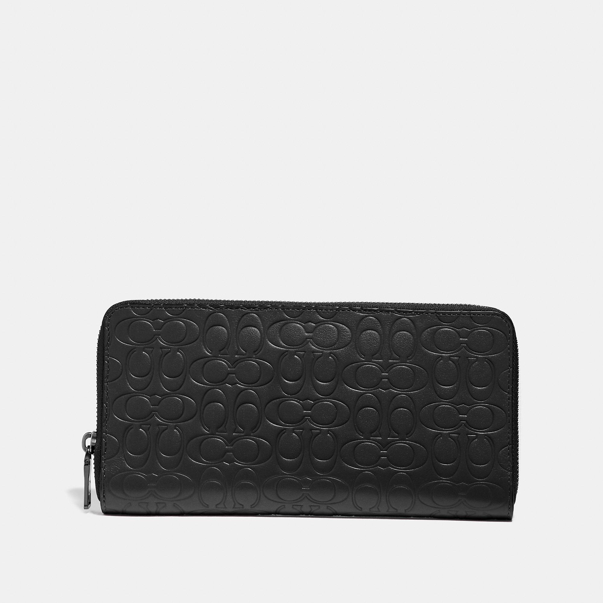 COACH Travel Wallet In Signature Leather in Black for Men