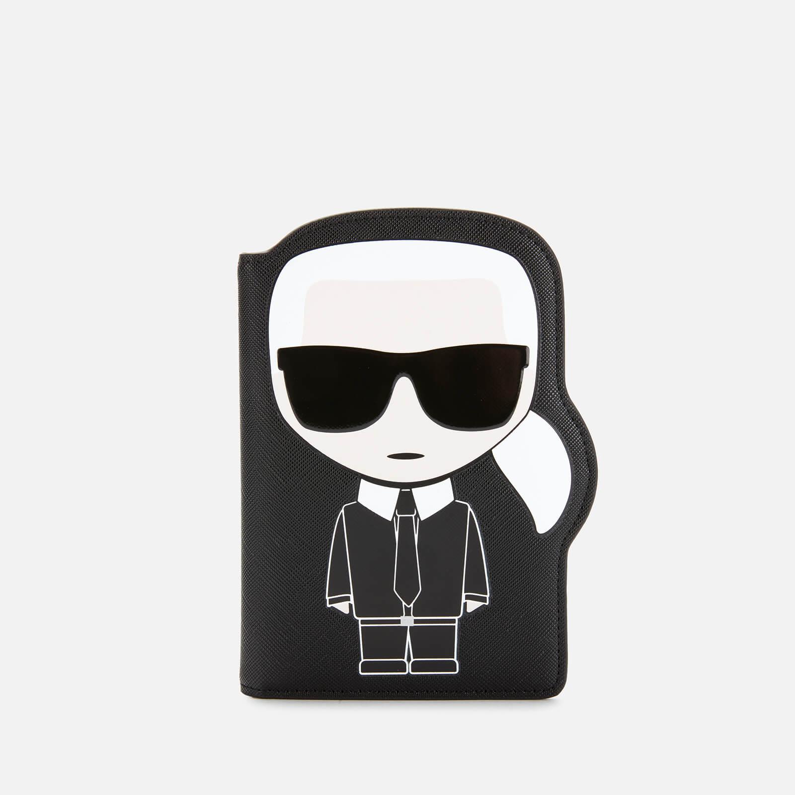 Karl Lagerfeld Leather K/ikonik Passport Holder in Black - Save 26% - Lyst