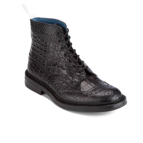 mens black lace up brogue boots
