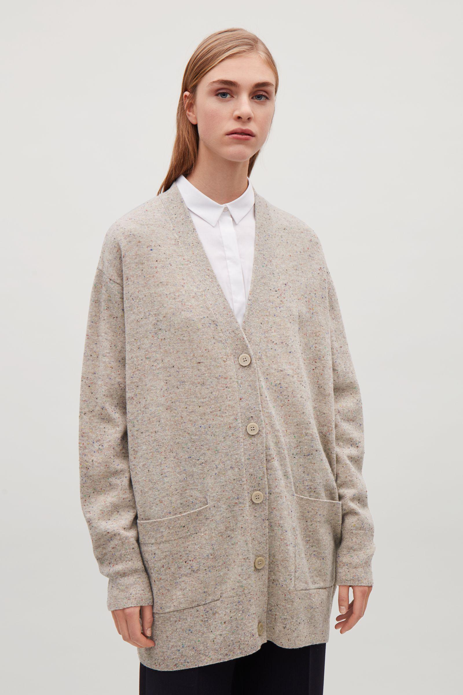 COS Speckled Oversized Wool  Cardigan  Lyst