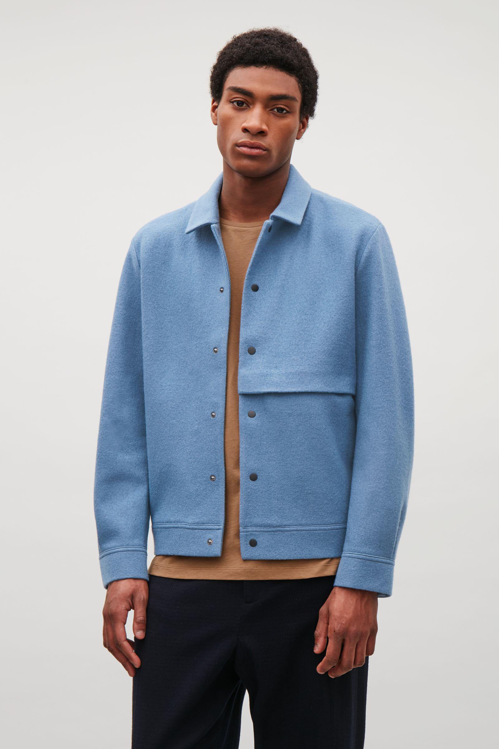 COS Boiled Wool Jacket in Blue - Lyst
