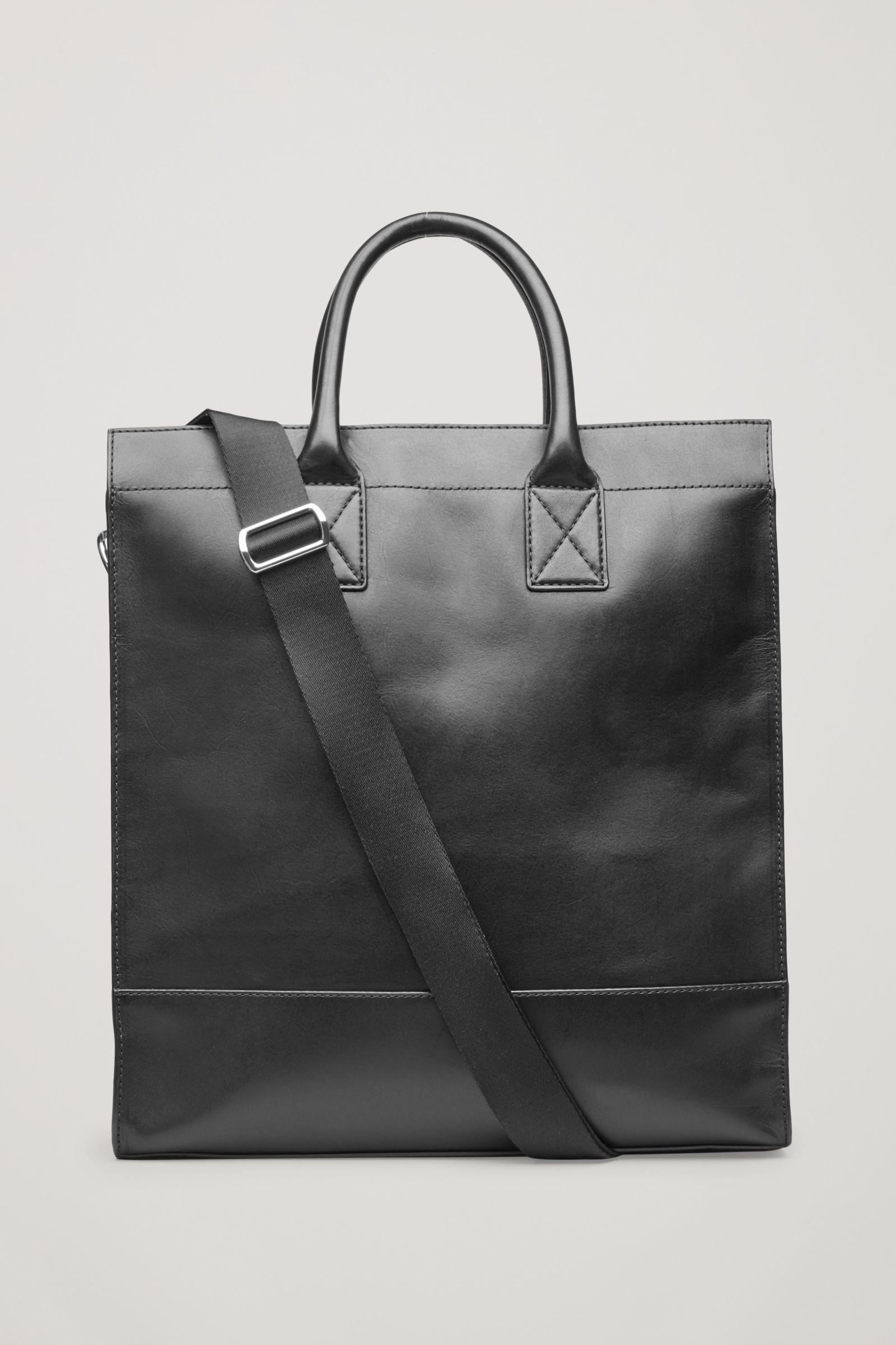 Lyst - Cos Leather Tote Bag in Black for Men