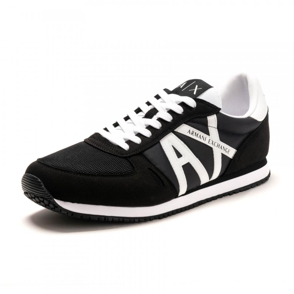 Armani Exchange Armani Mens Sneaker in Black+White (Black