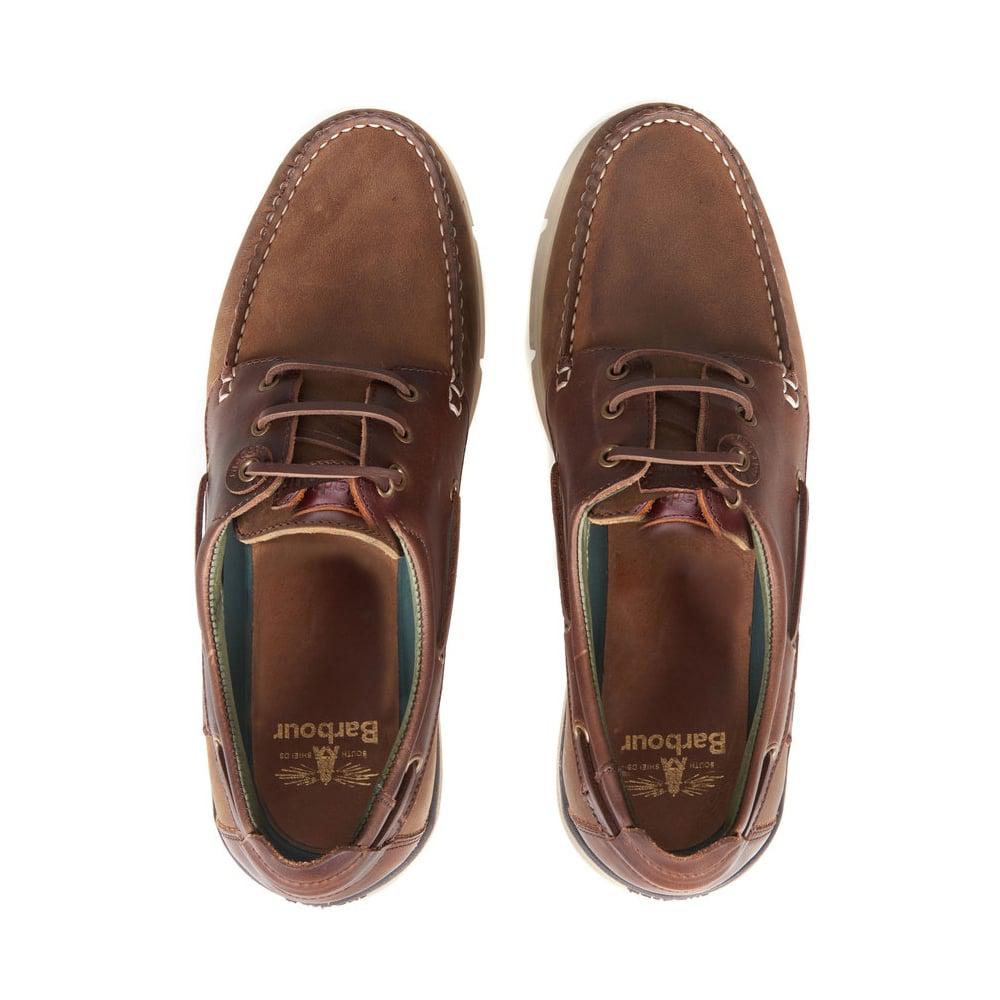 barbour boat shoes brown