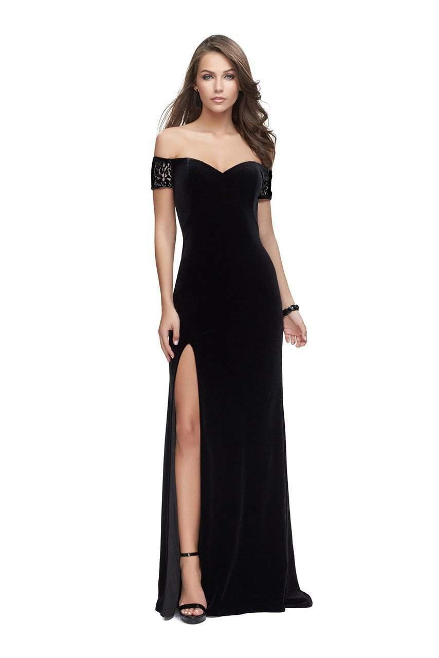la femme off the shoulder gown
