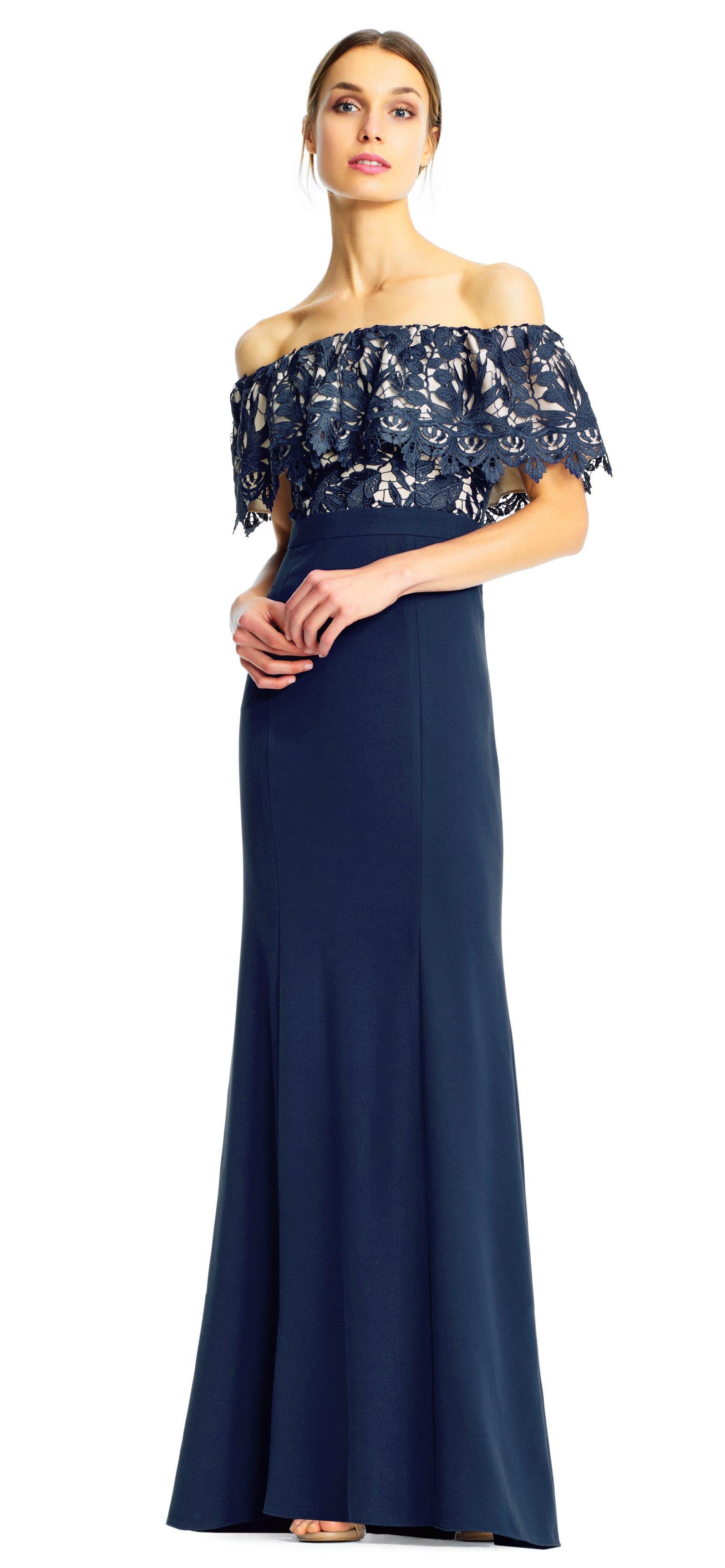 aidan mattox off the shoulder gown