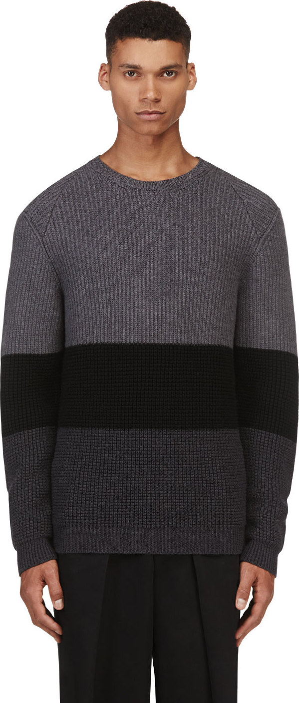 Calvin klein Grey Colorblocked Sweater in Gray for Men (grey) | Lyst