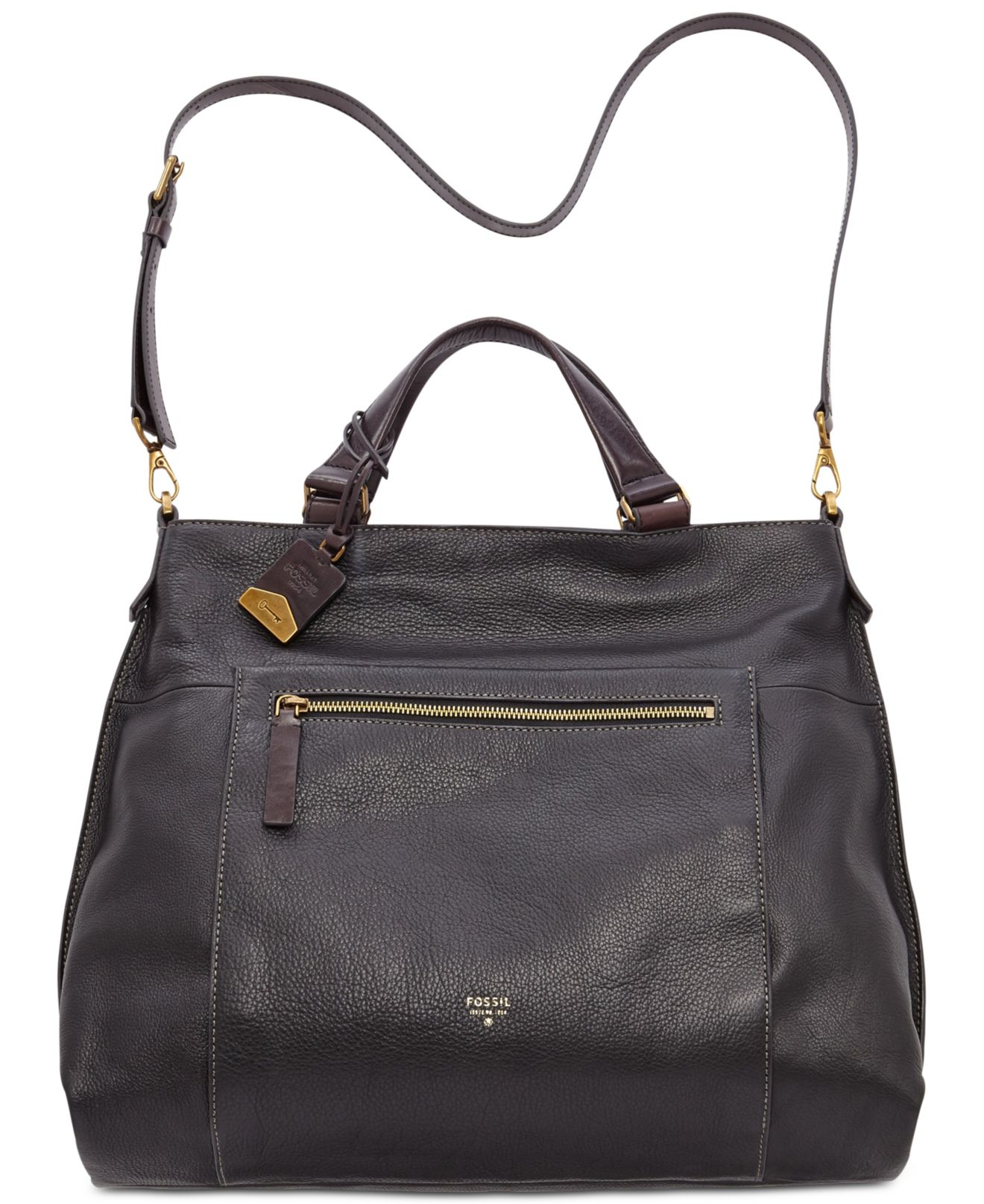 Fossil Vickery Leather Tote In Black Lyst