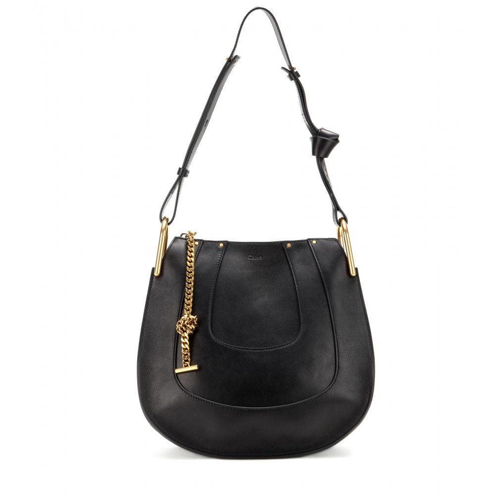 Chloé Hayley Small Leather Shoulder Bag in Black | Lyst