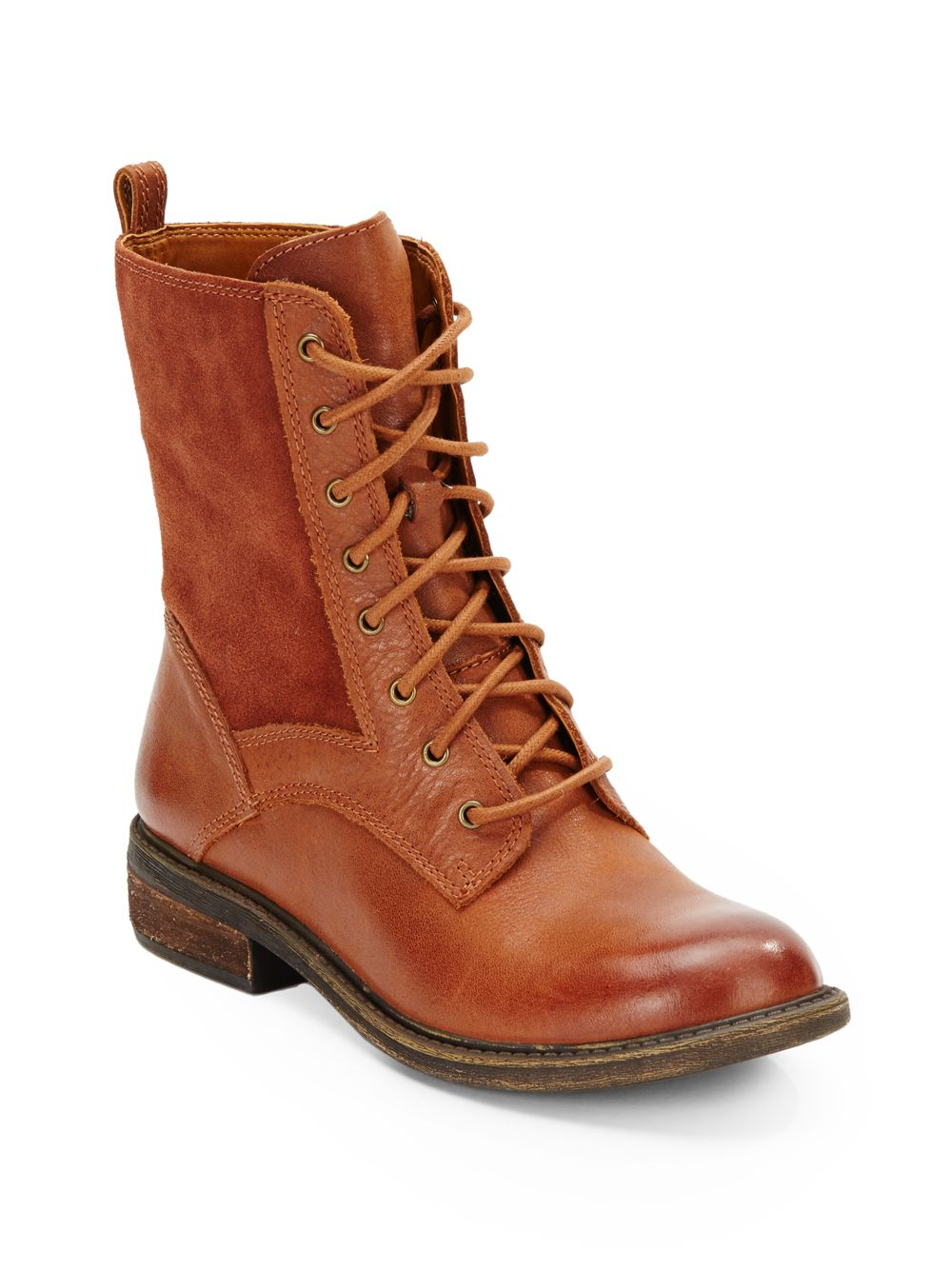 Lyst Lucky brand Nickki Suede &amp; Leather Ankle Boots in