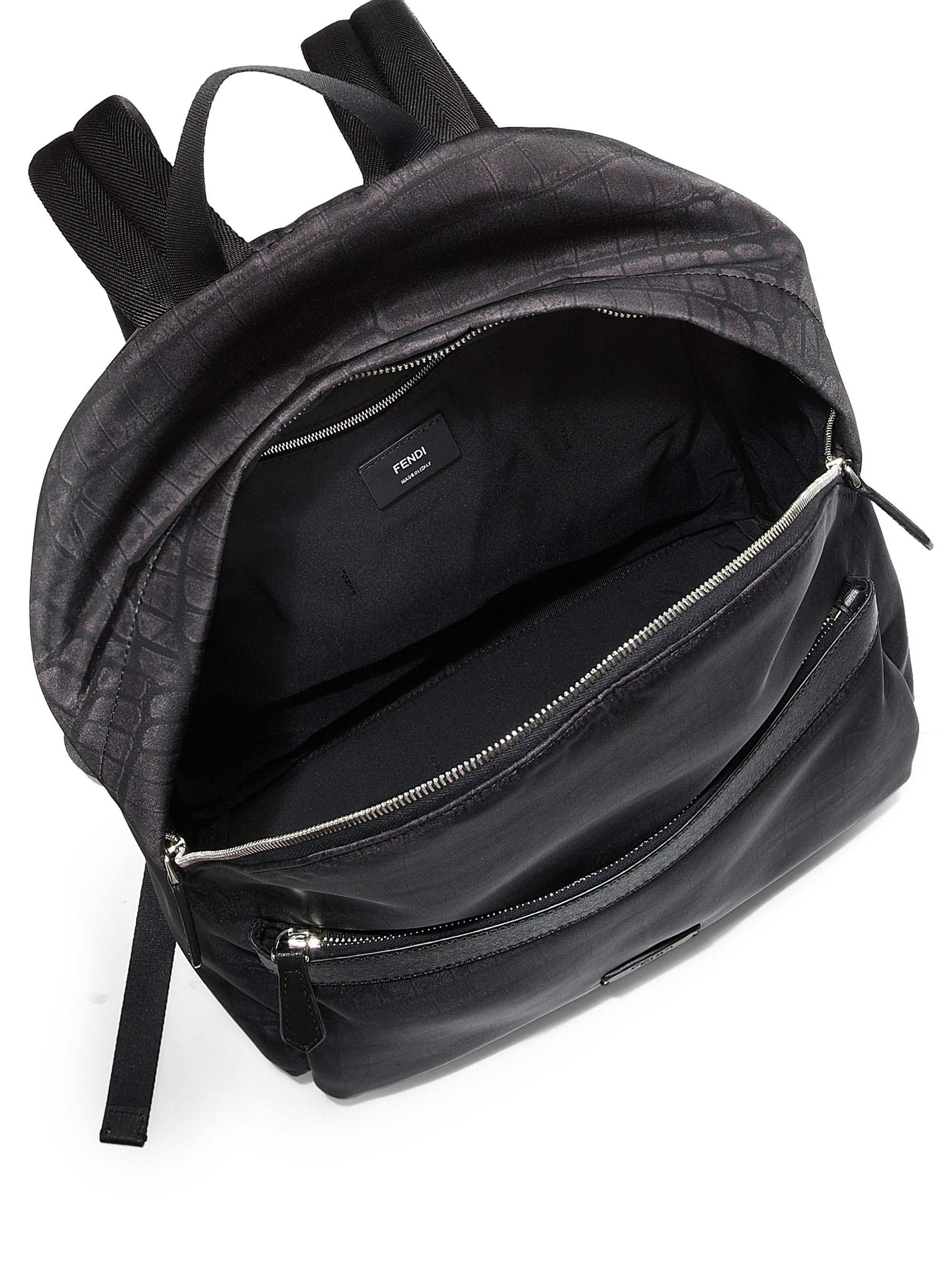 Lyst Fendi Zaino Nylon & Leather Backpack in Black for Men