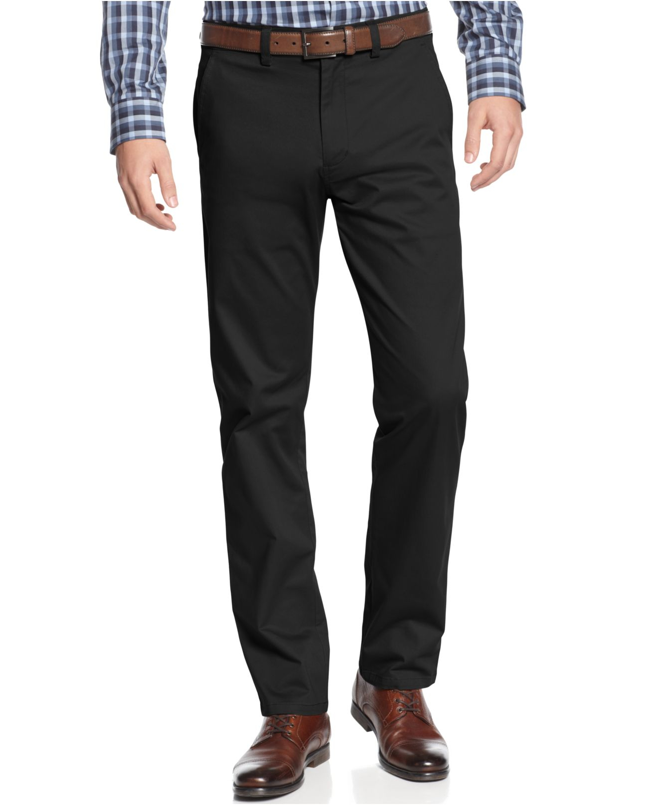 Kenneth cole reaction Slim-fit Solid Chino Pants in Black for Men ...