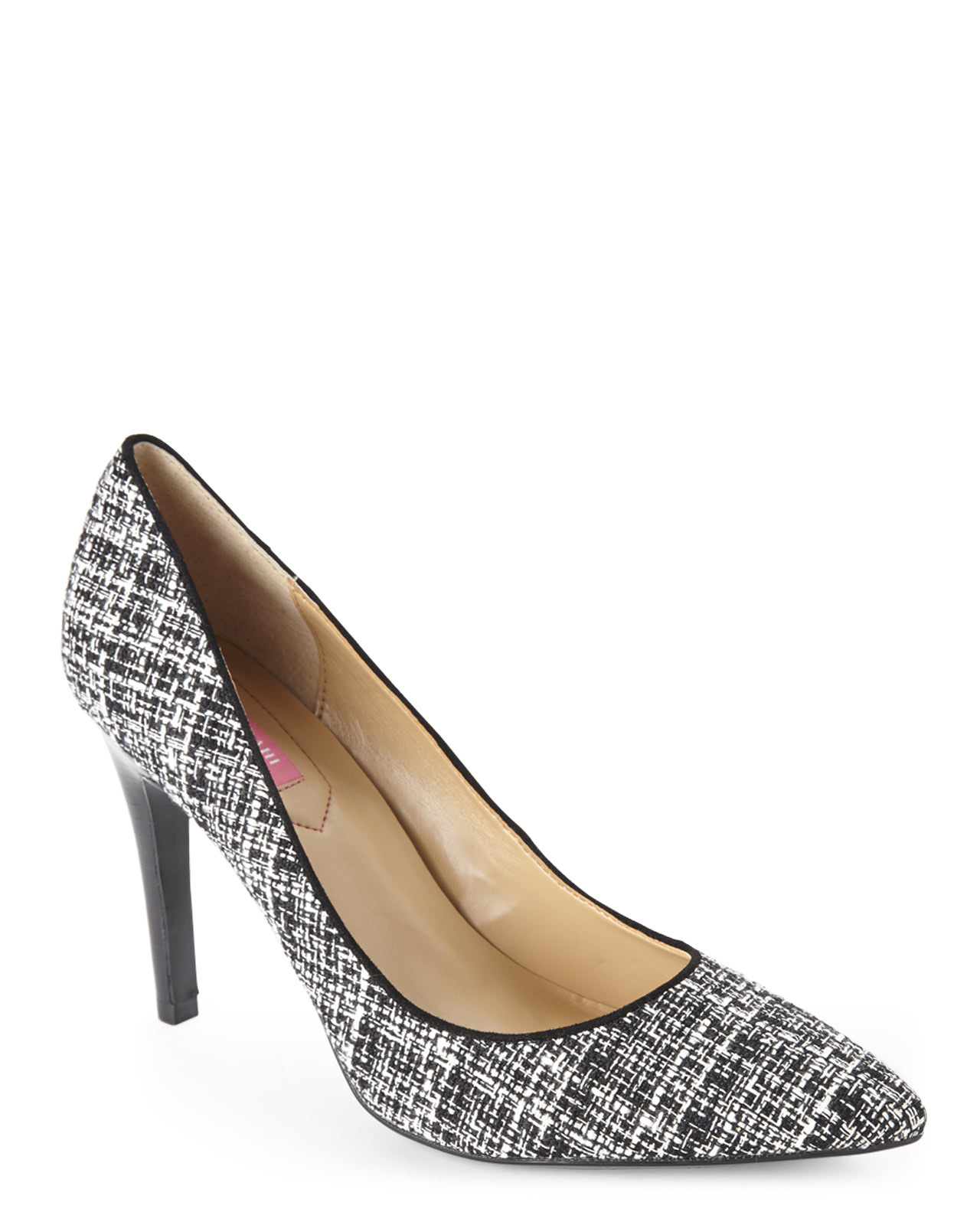 Lyst - Isaac Mizrahi New York Black & White Lamist Tweed Pumps in Black