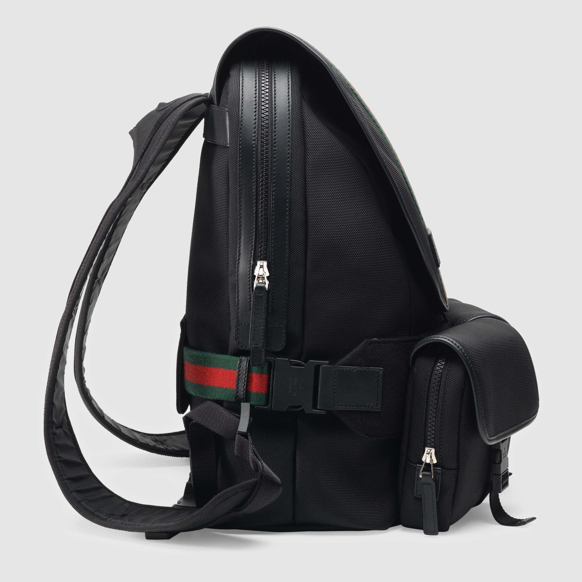 Gucci Web Band Canvas Backpack in Black for Men | Lyst