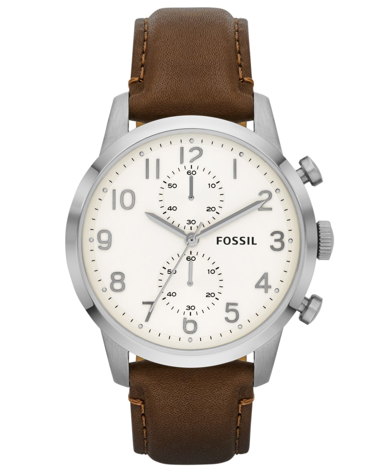 Lyst - Fossil Men's Townsman Brown Leather Strap Watch 44mm Fs4872 in