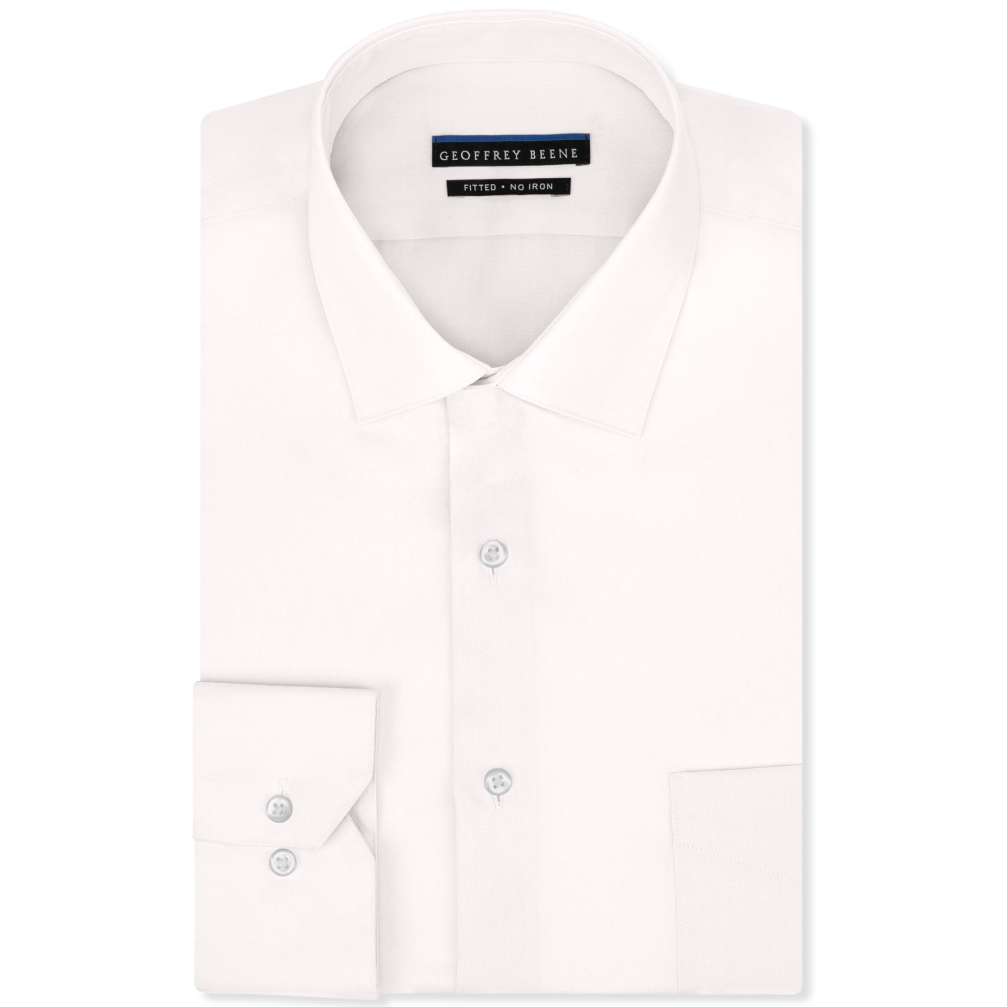 Geoffrey Beene Non-Iron Fitted Stretch Sateen Solid Dress Shirt in ...