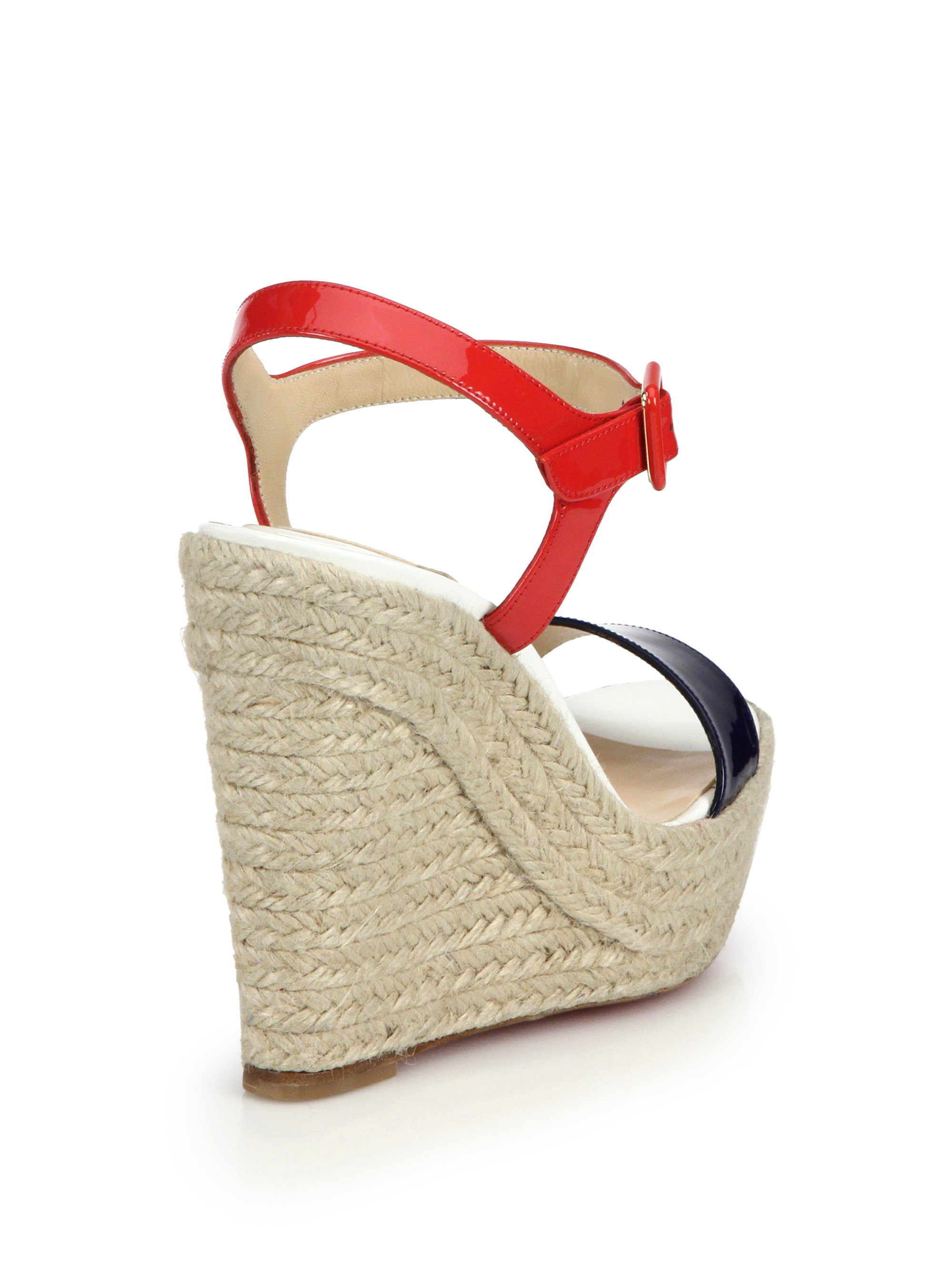 Christian louboutin Spachica Patent Leather Espadrille Wedge ...