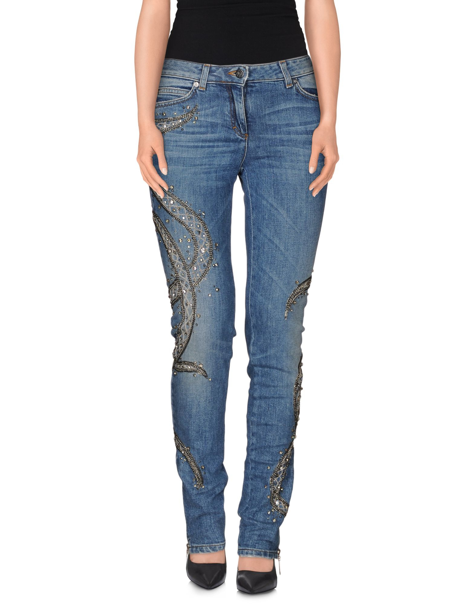 Lyst - Roberto cavalli Denim Trousers in Blue