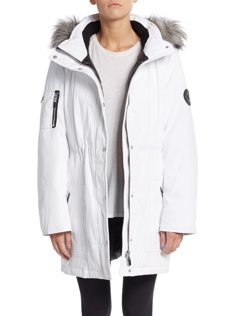 Calvin klein Faux Fur-trimmed Arctic Parka in White | Lyst