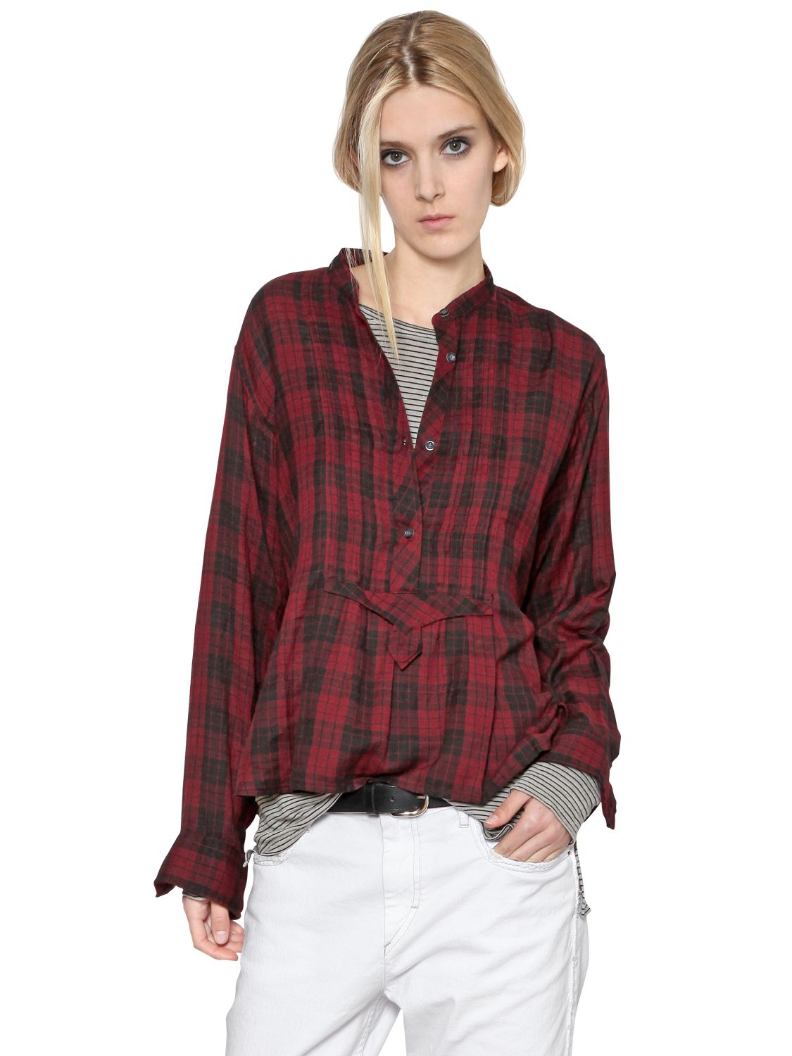 Lyst - Étoile Isabel Marant Plaid Cotton Flannel Shirt in Red