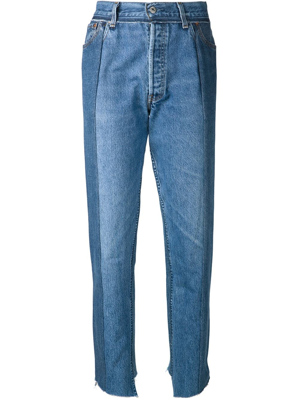 Lyst - Vetements Back Patchwork Jeans in Blue