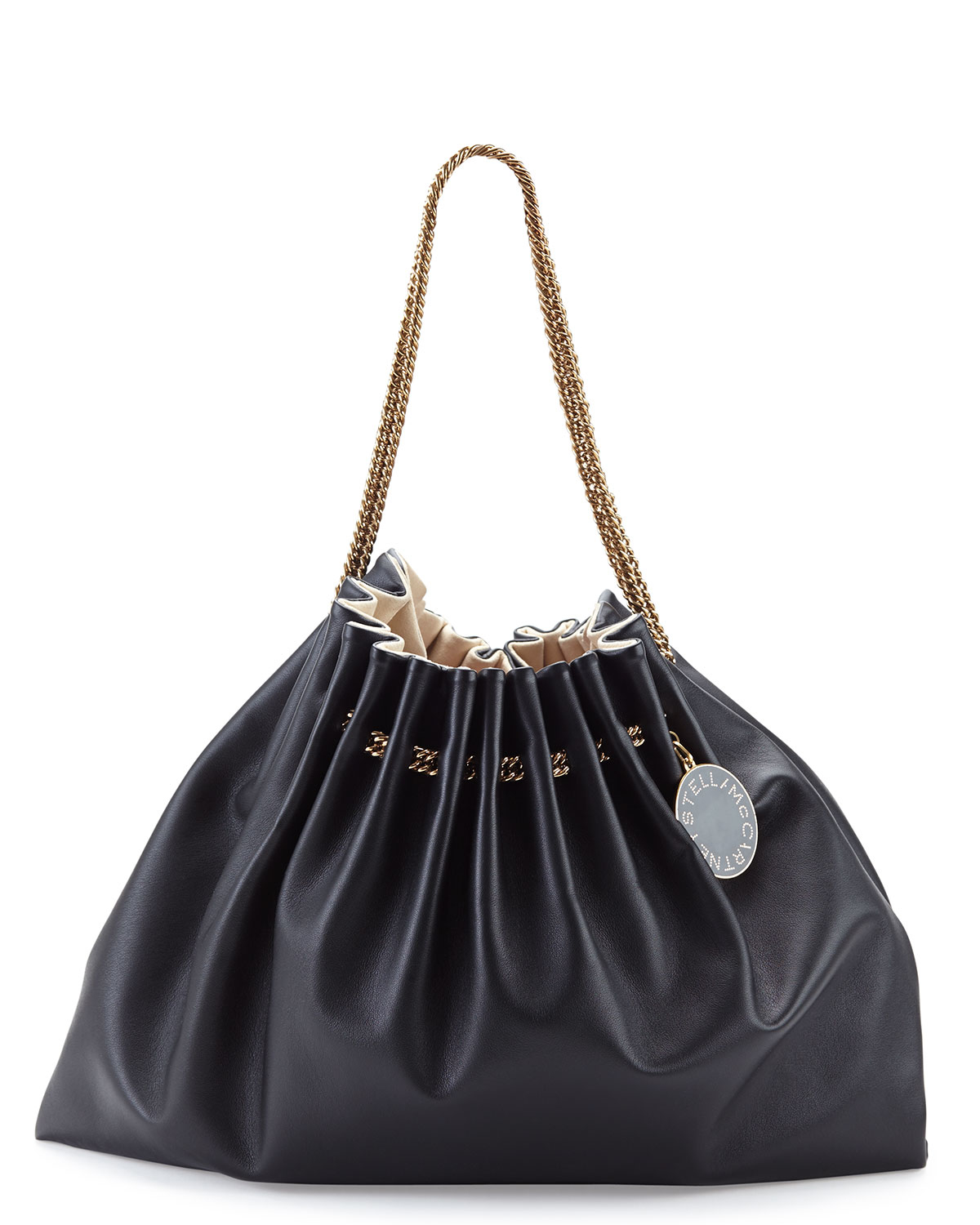 Lyst - Stella Mccartney Noma Chain-Strap Hobo Bag in Black